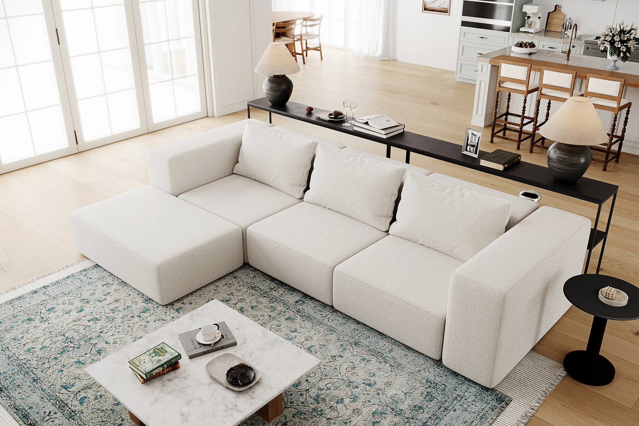 Atlas Extra Large Slipcover Modular Reversible Floor Sectional Sofa - Image 13