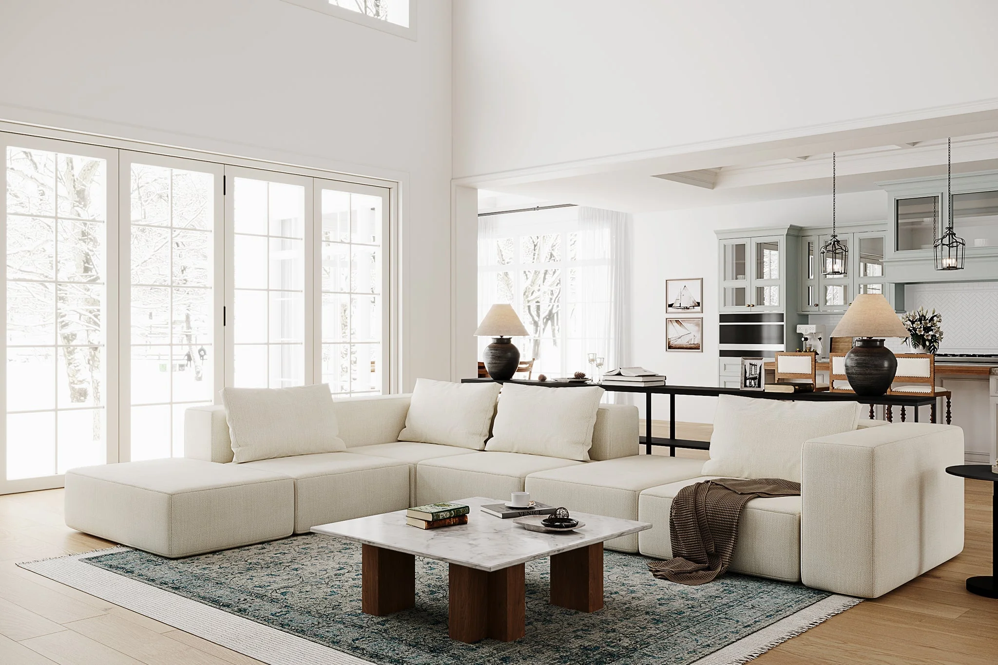 Atlas Extra Large Slipcover Modular Reversible Floor Sectional Sofa - Image 24