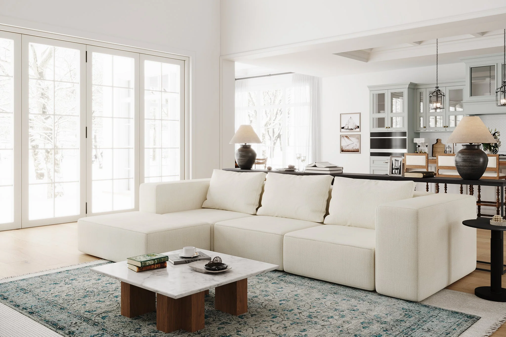 Atlas Extra Large Slipcover Modular Reversible Floor Sectional Sofa - Image 32