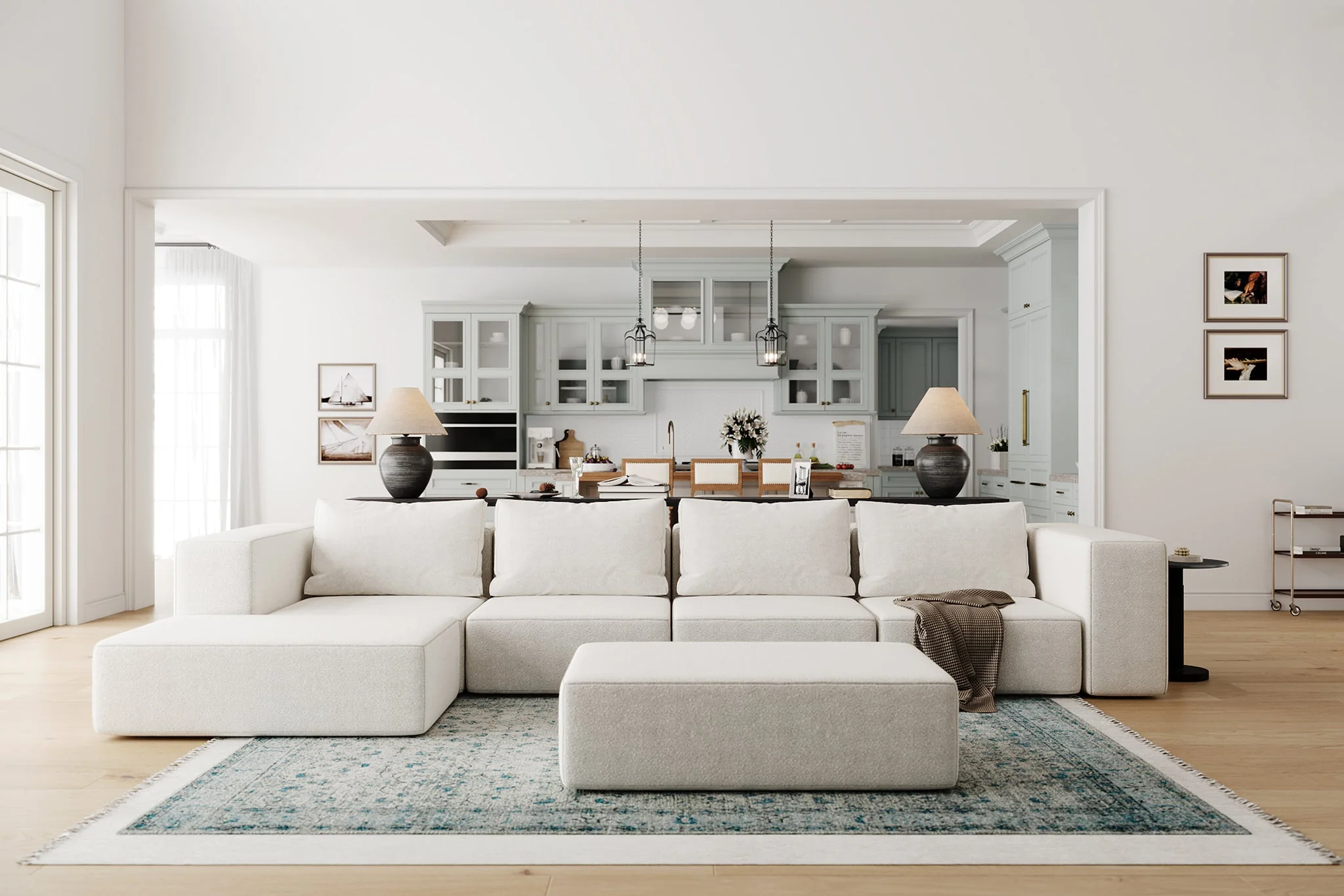 Atlas Extra Large Slipcover Modular Reversible Floor Sectional Sofa - Image 5