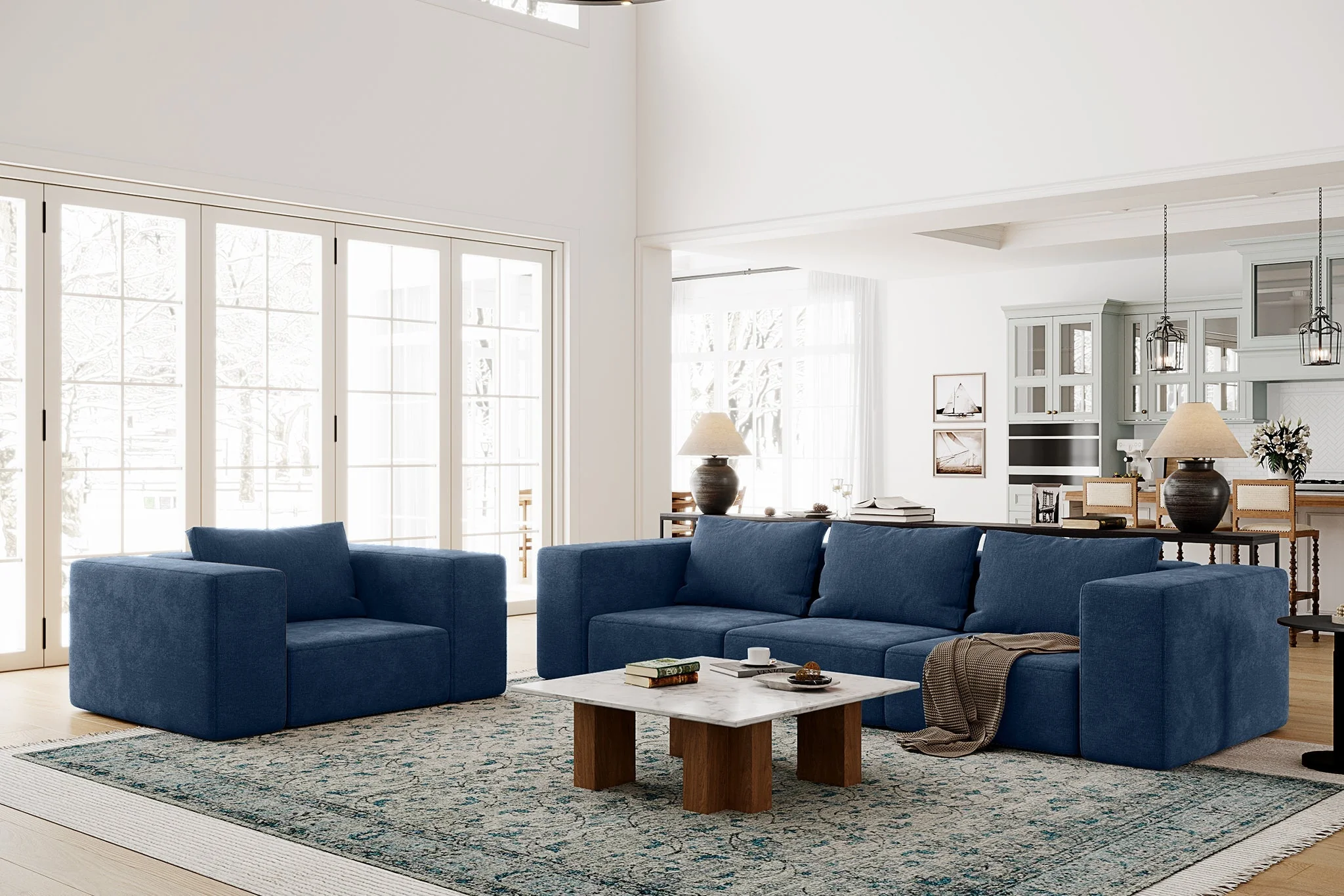 Atlas Extra Large Slipcover Modular Reversible Floor Sectional Sofa - Image 93