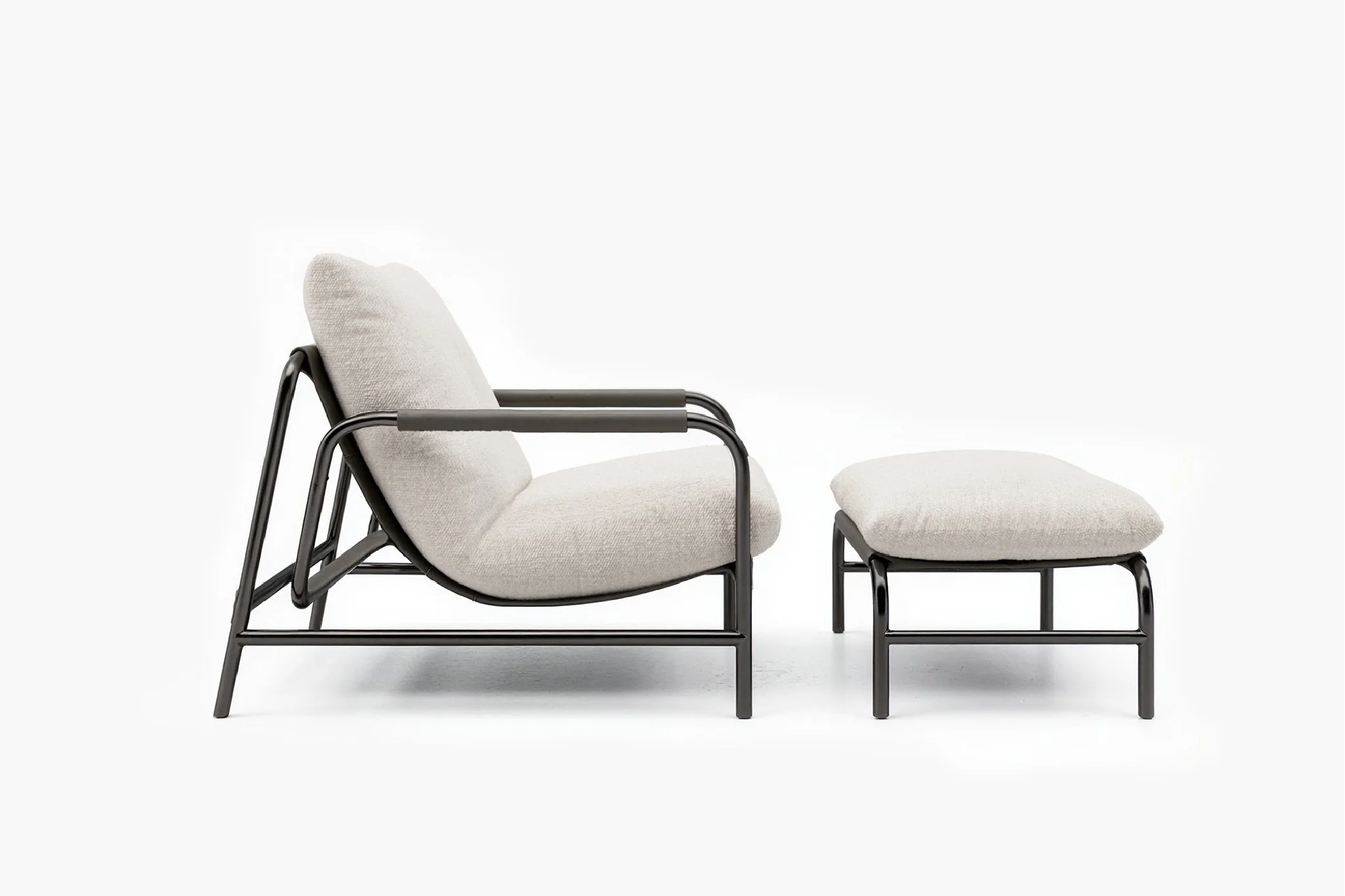 Aton Chenille Lounge Chair with Ottoman - Image 6