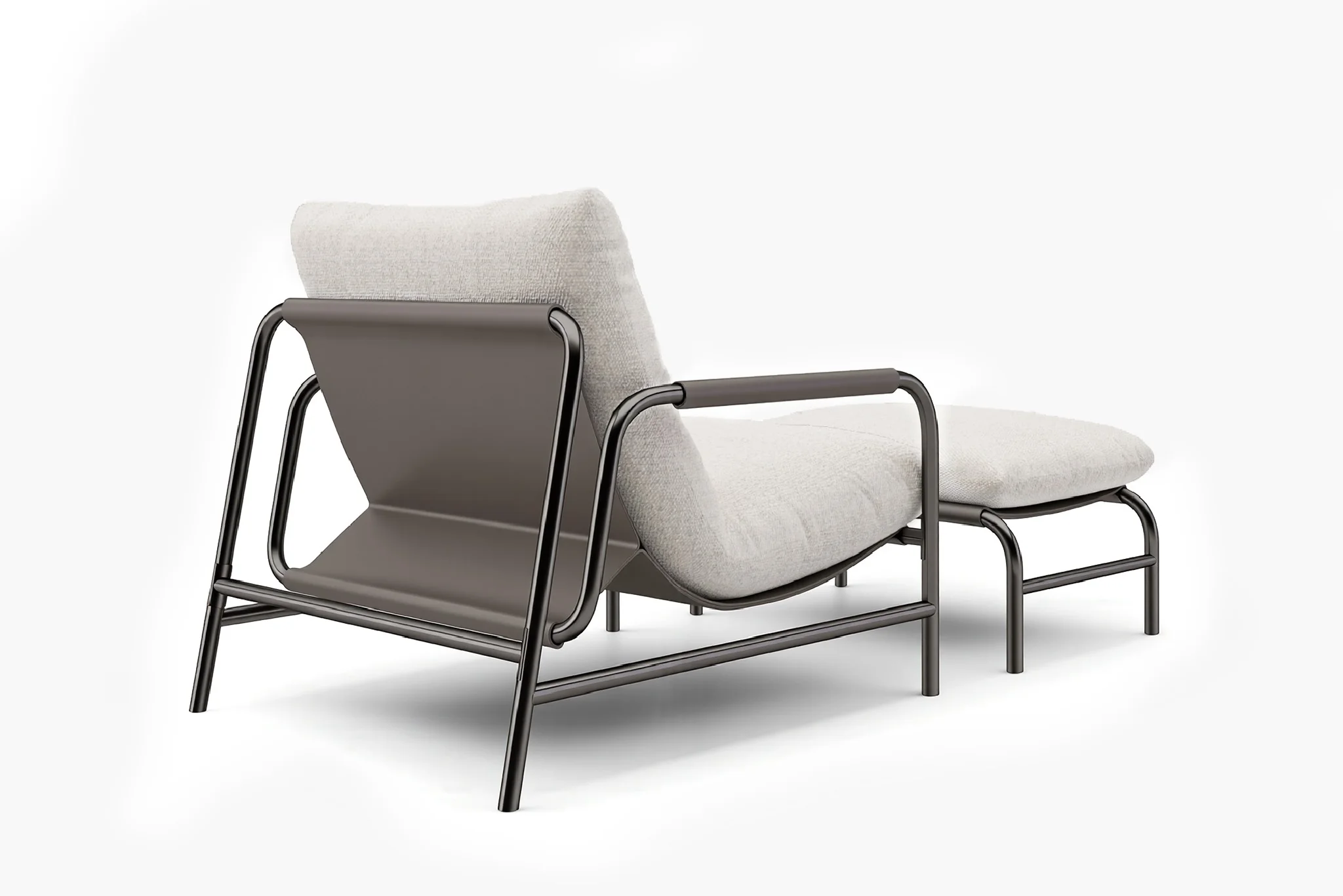 Aton Chenille Lounge Chair with Ottoman - Image 8