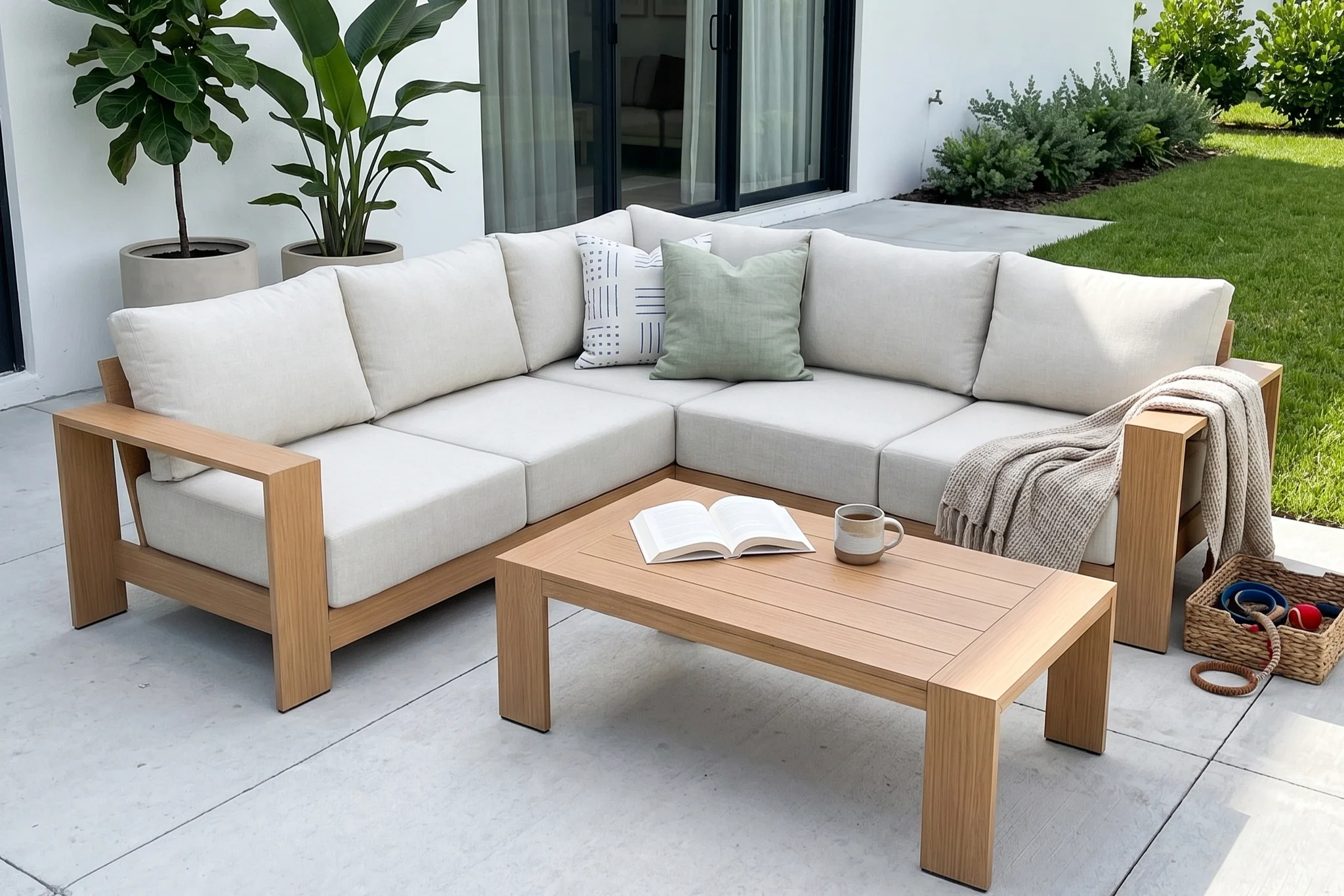 Ciela Modern Aluminum Outdoor Sofa Set with Cushions - Image 26