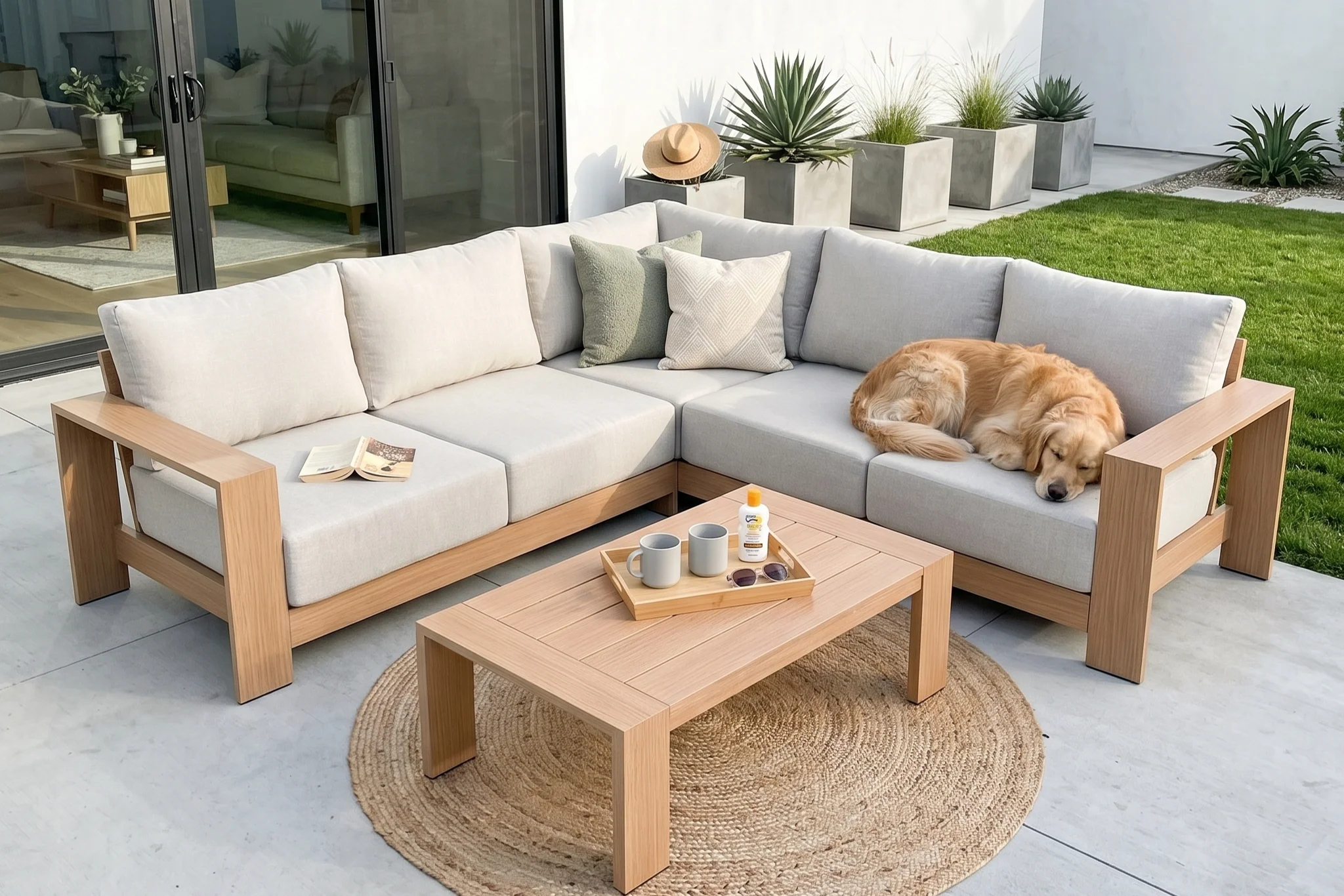 Ciela Modern Aluminum Outdoor Sofa Set with Cushions - Image 28