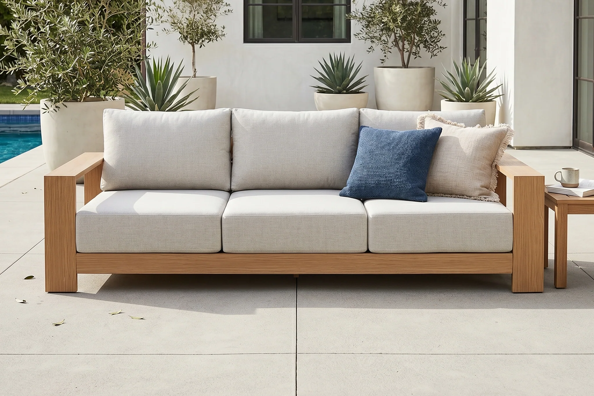Ciela Modern Aluminum Outdoor Sofa Set with Cushions - Image 3