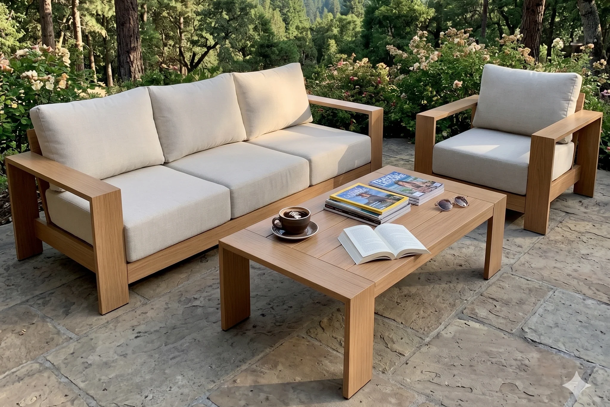 Ciela Modern Aluminum Outdoor Sofa Set with Cushions - Image 49