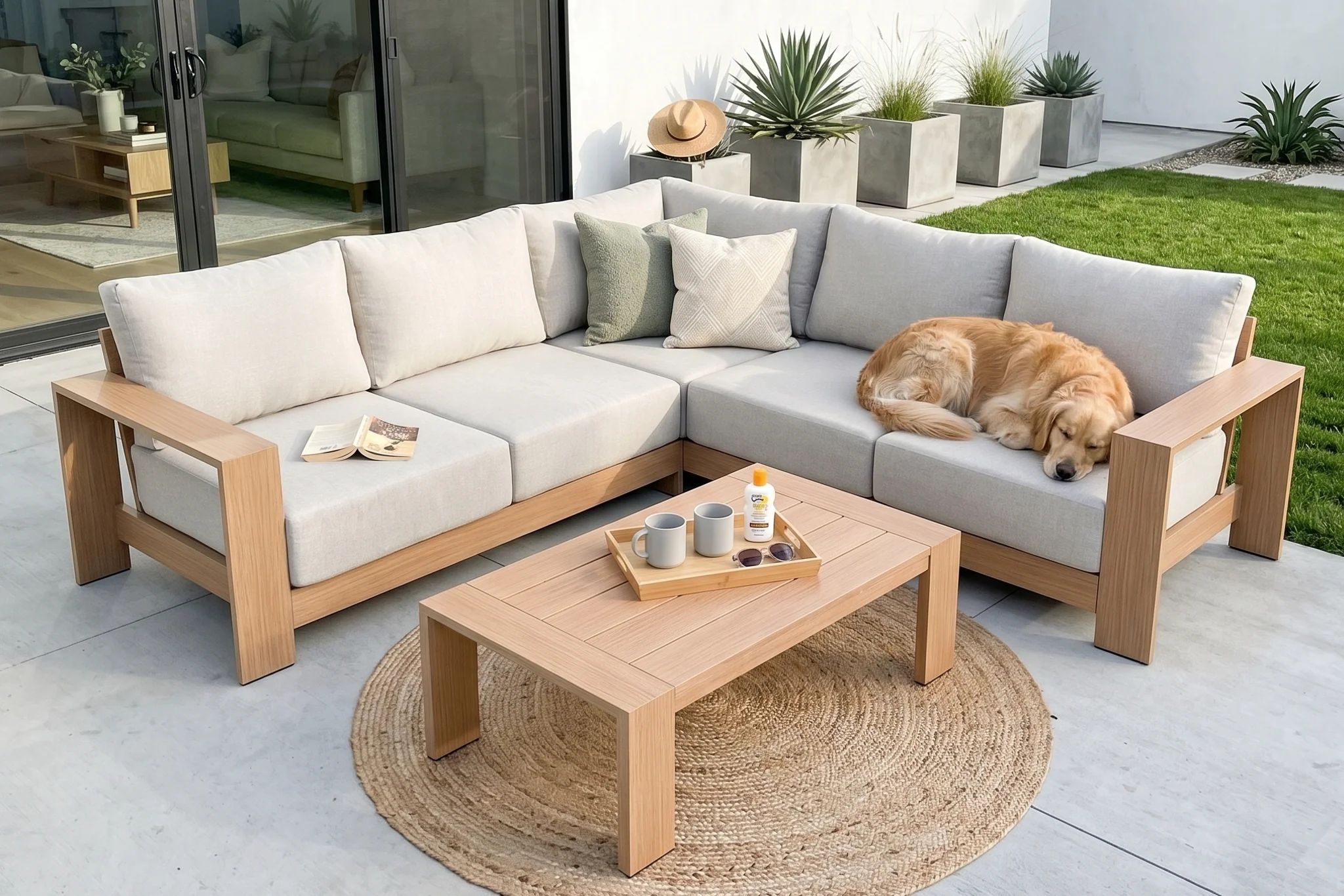 Ciela Modern Aluminum Outdoor Sofa Set with Cushions - Image 51