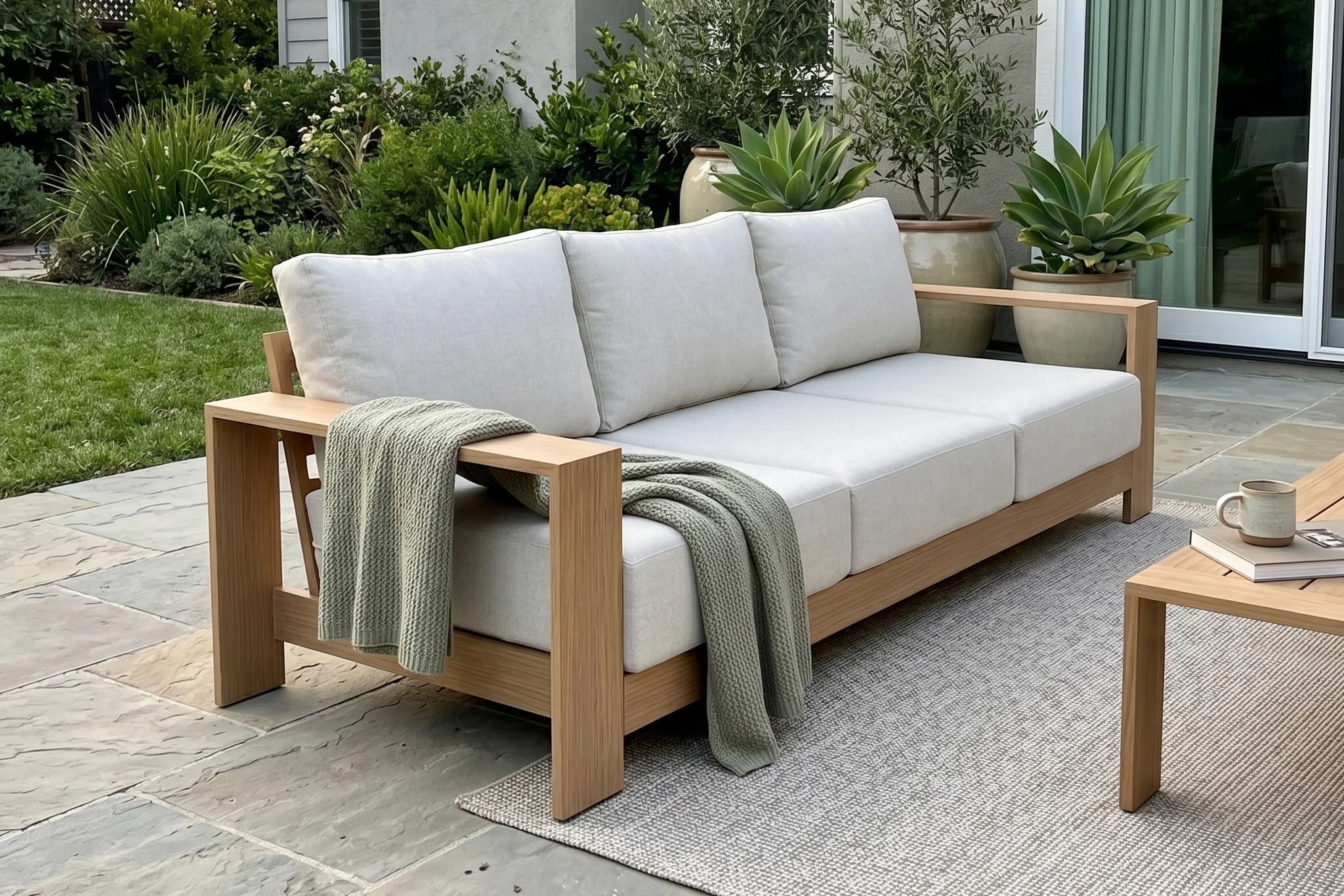 Ciela Modern Aluminum Outdoor Sofa Set with Cushions - Image 7