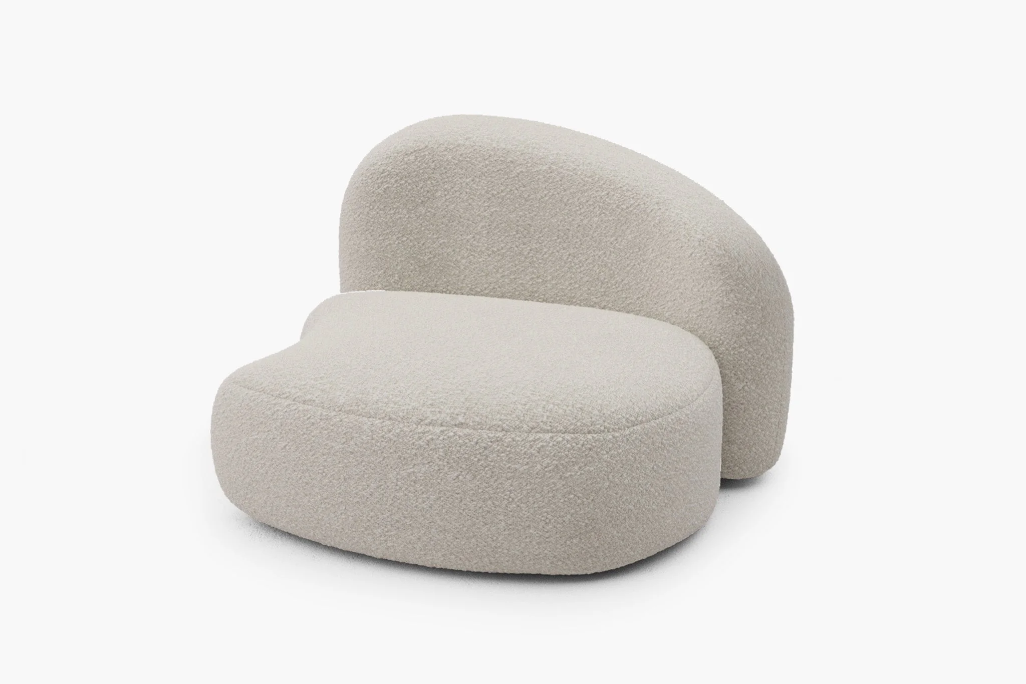 Cresmo Wool-like Curved 2-Piece Chaise Sectional / 2-Seater Couch Sofa / Lounge Chair - Image 25