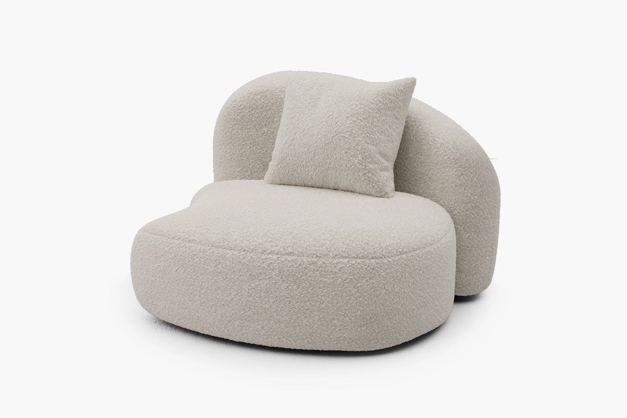 Cresmo Wool-like Curved 2-Piece Chaise Sectional / 2-Seater Couch Sofa / Lounge Chair - Image 31
