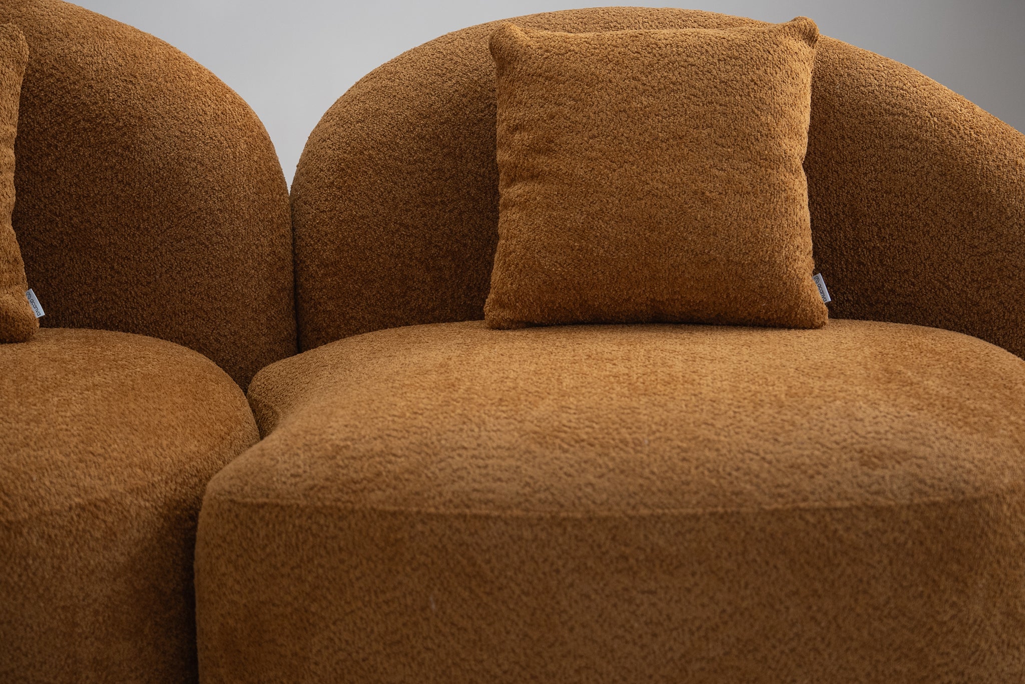 Cresmo Wool-like Curved 2-Piece Chaise Sectional / 2-Seater Couch Sofa / Lounge Chair - Image 42