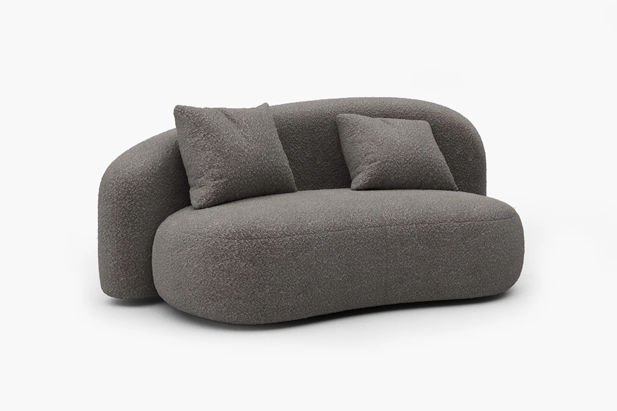 Cresmo Wool-like Curved 2-Piece Chaise Sectional / 2-Seater Couch Sofa / Lounge Chair - Image 76