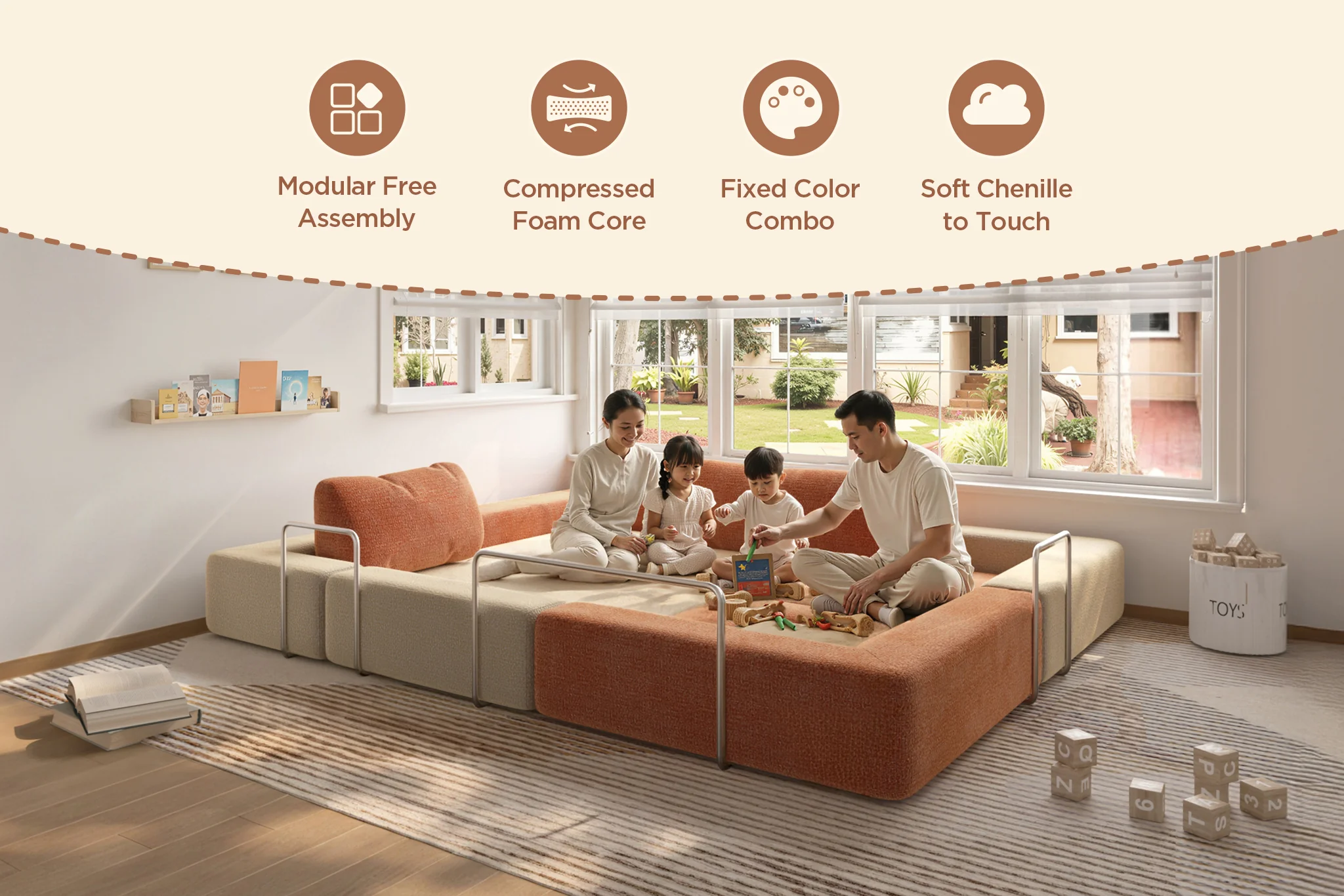 CushyLand Modular Kids Play Sofa - Image 24