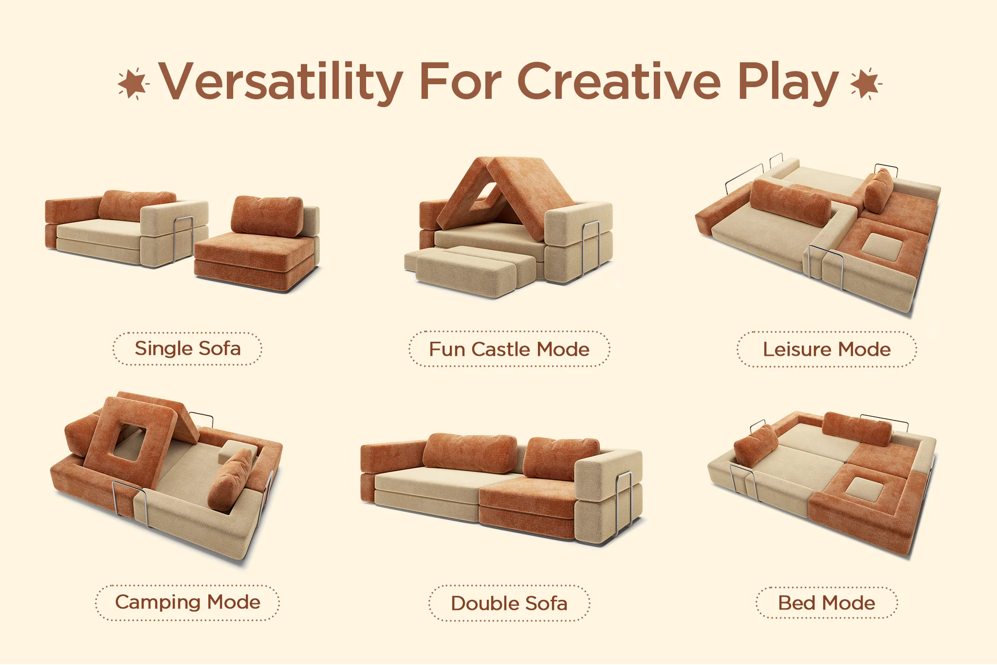 CushyLand Modular Kids Play Sofa - Image 4