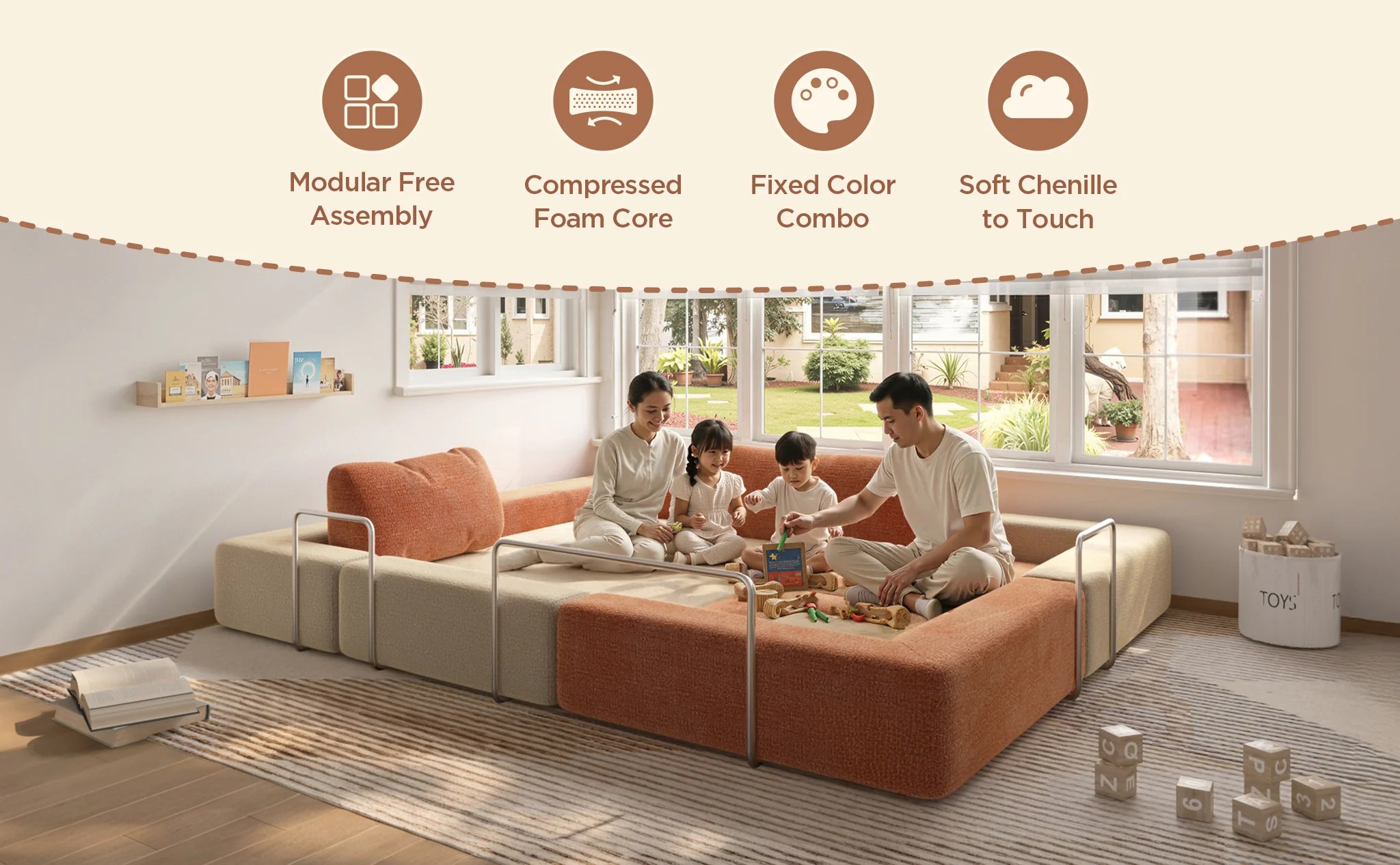 CushyLand Modular Kids Play Sofa - Image 45