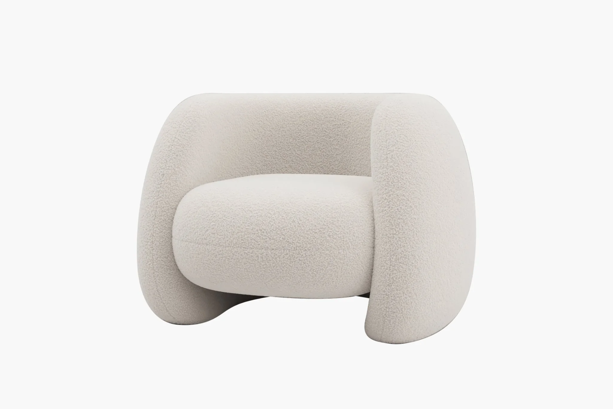Dori Fleece Curved Lounge Chair - Image 3