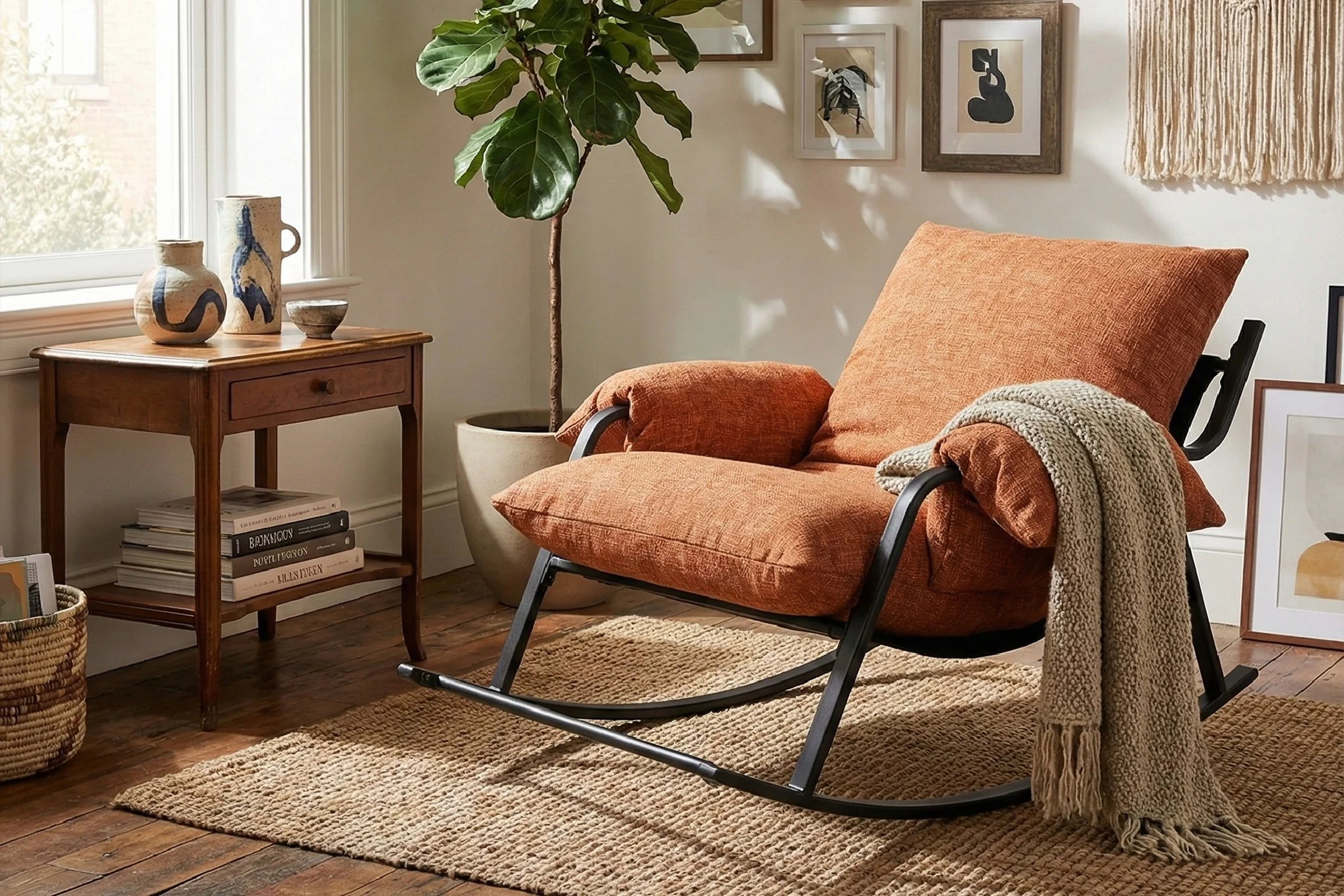Ember Upholstered Rocking Lounge Chair - Image 13