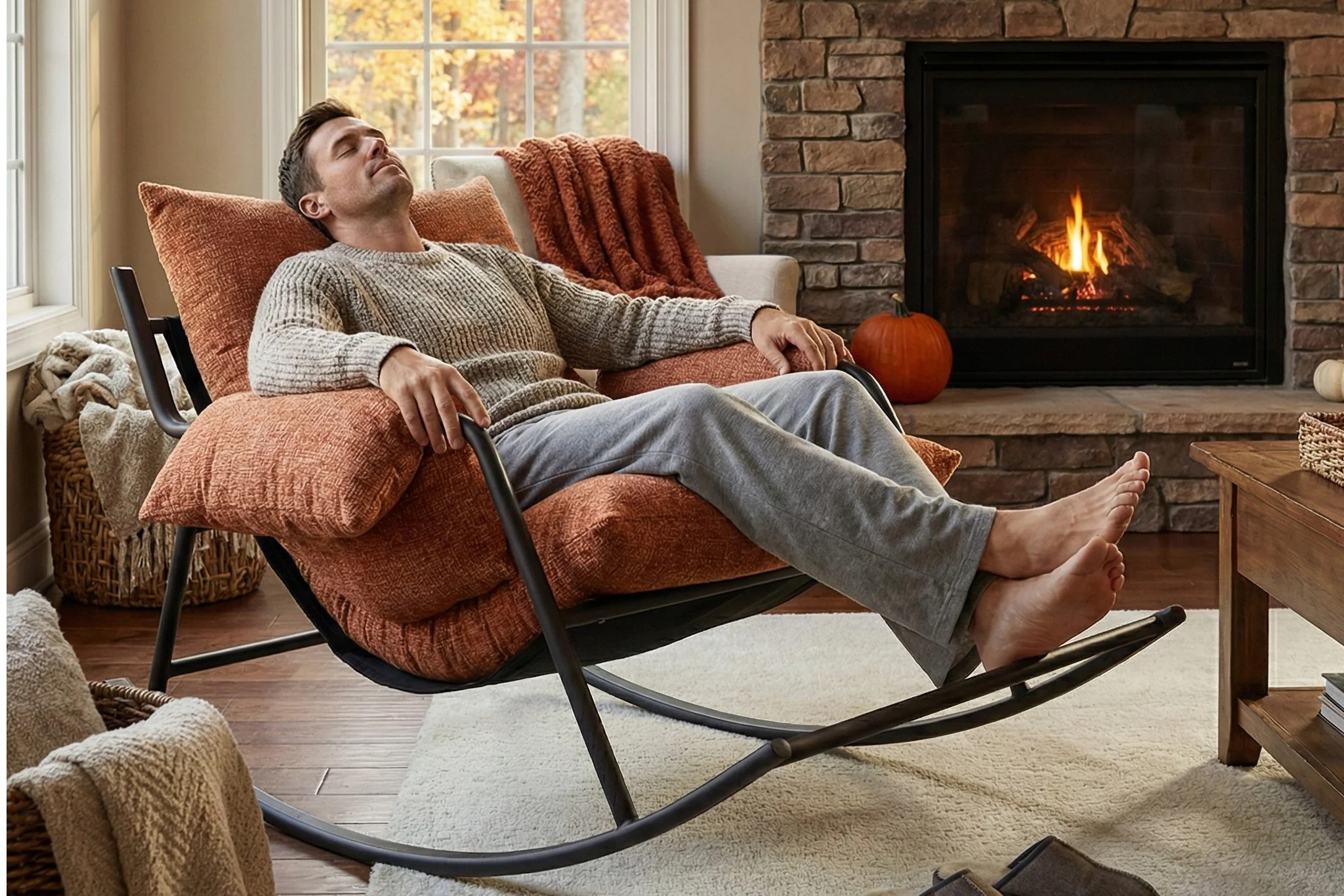 Ember Upholstered Rocking Lounge Chair - Image 5