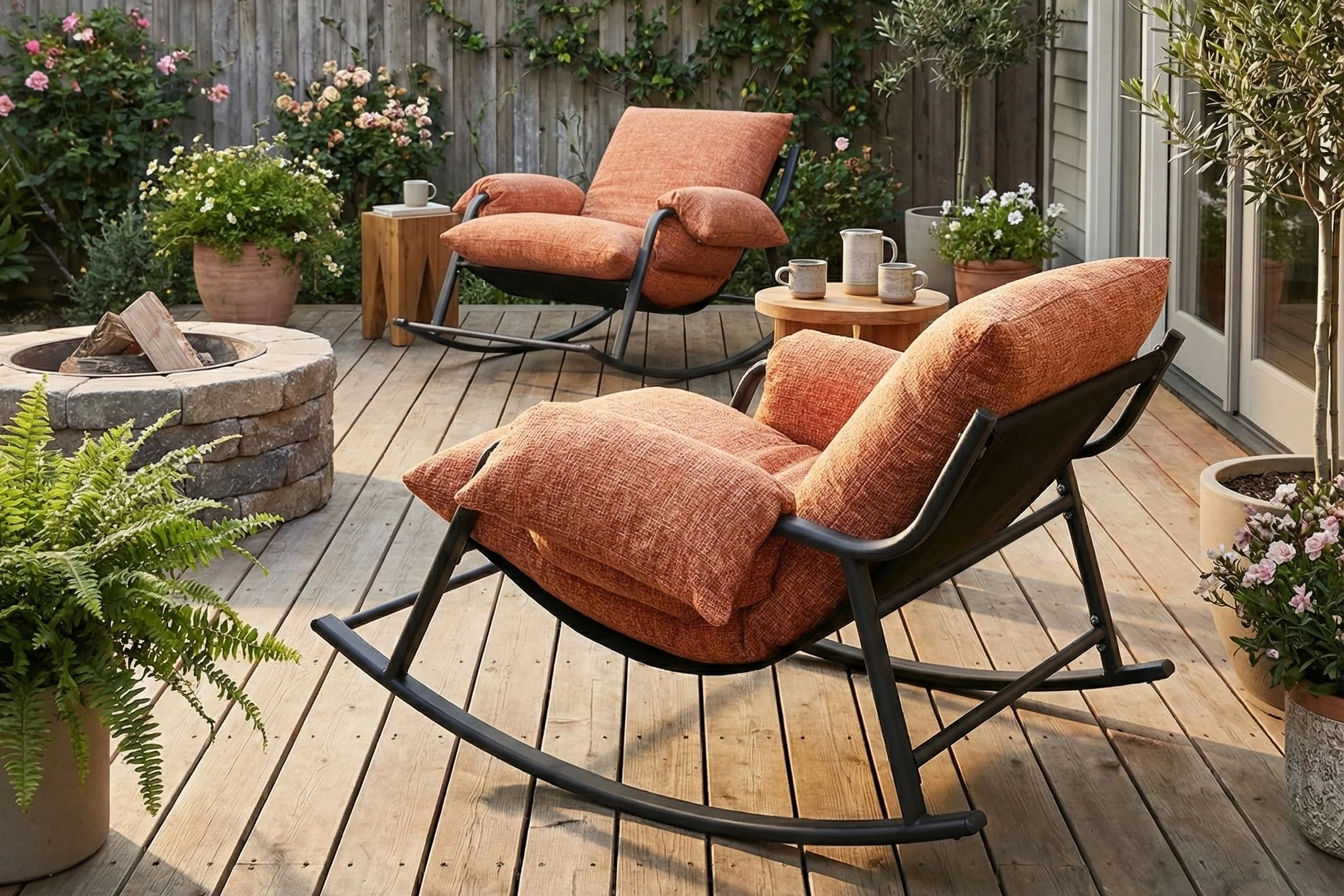 Ember Upholstered Rocking Lounge Chair - Image 9