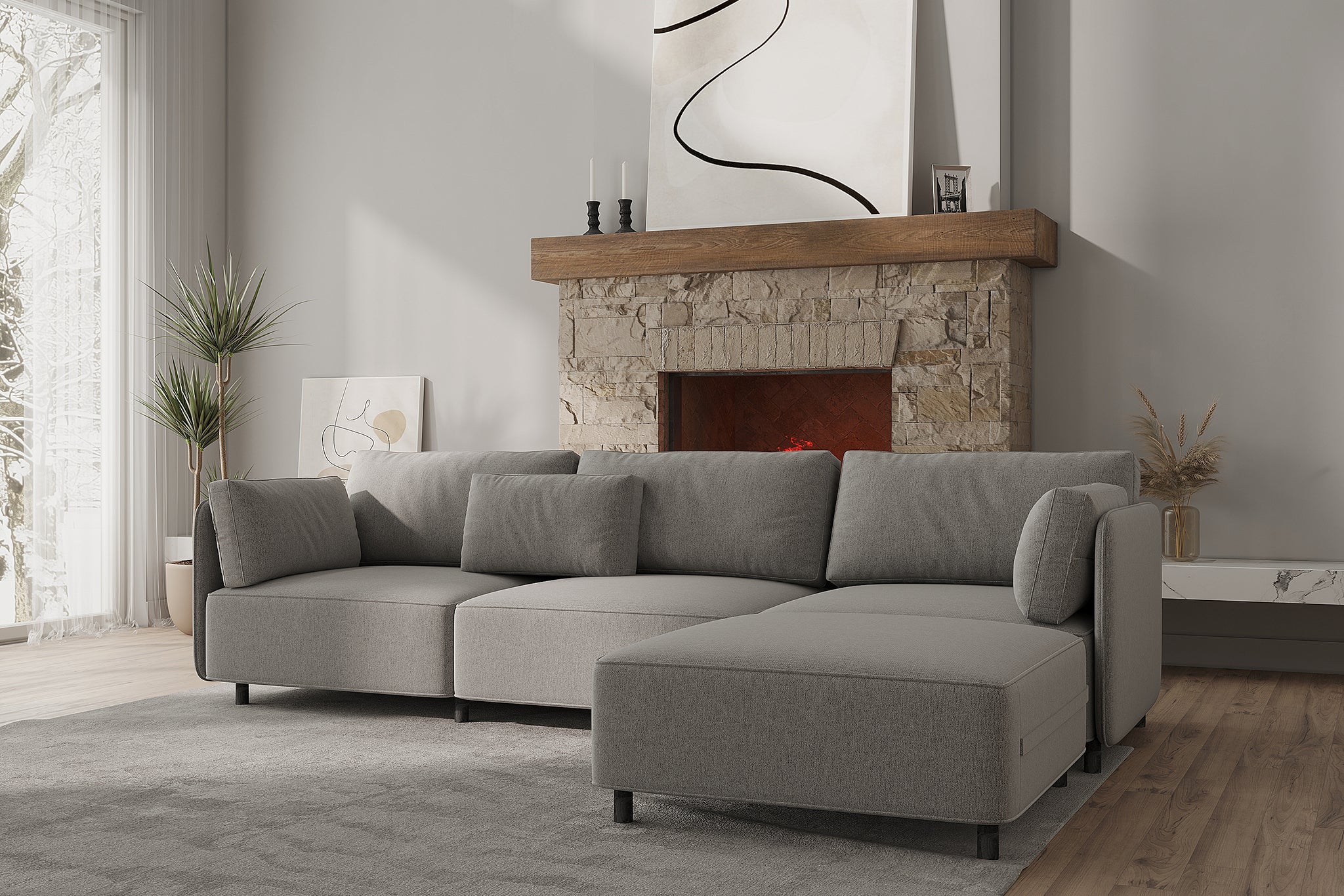 Fana Linen Reversible Modular Sofa - Image 13