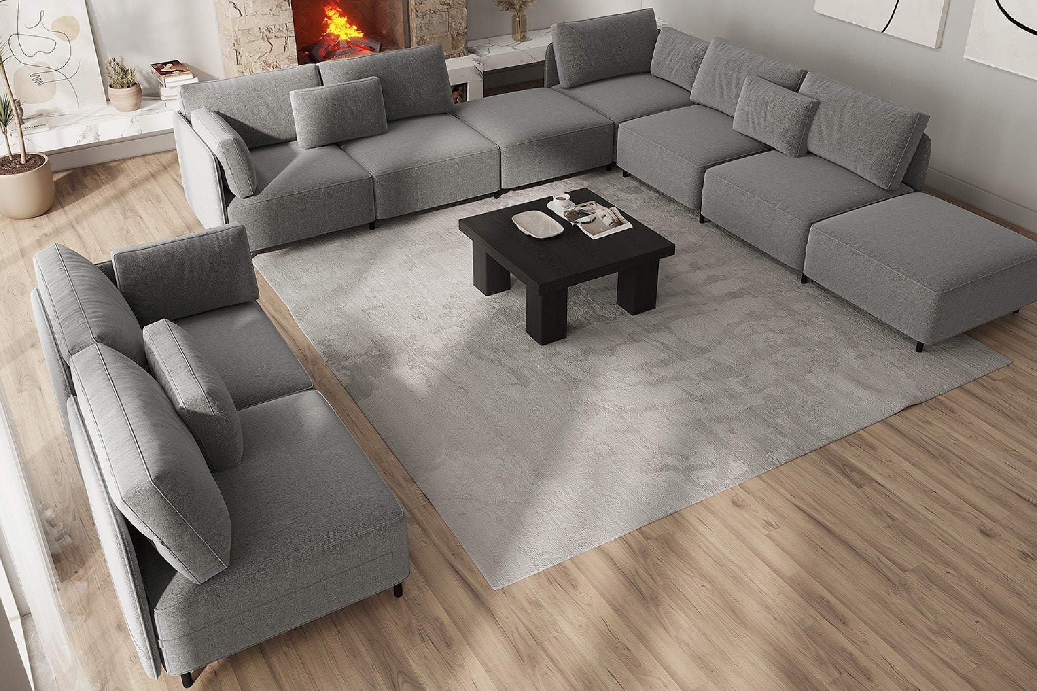 Fana Linen Reversible Modular Sofa - Image 19