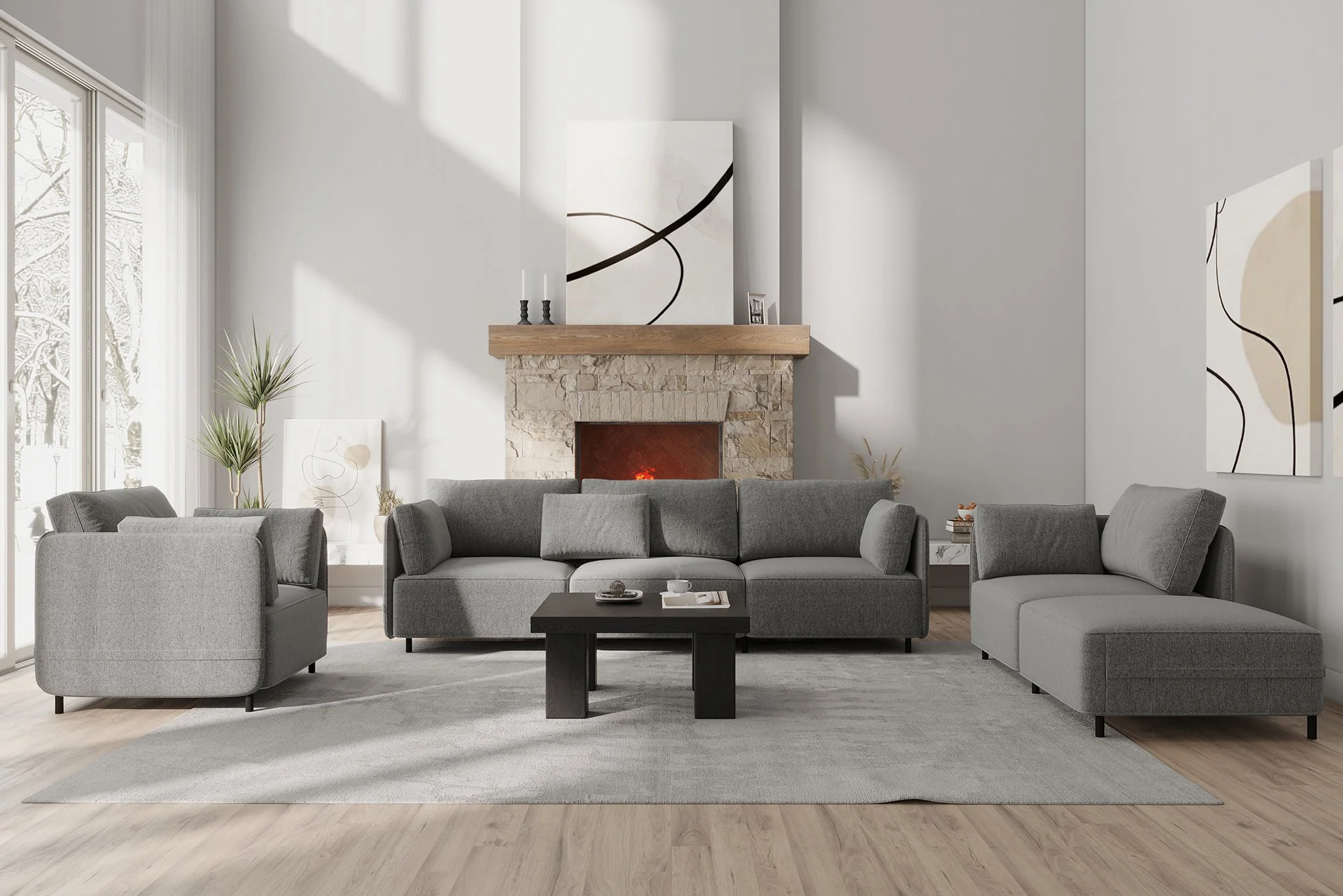 Fana Linen Reversible Modular Sofa - Image 21