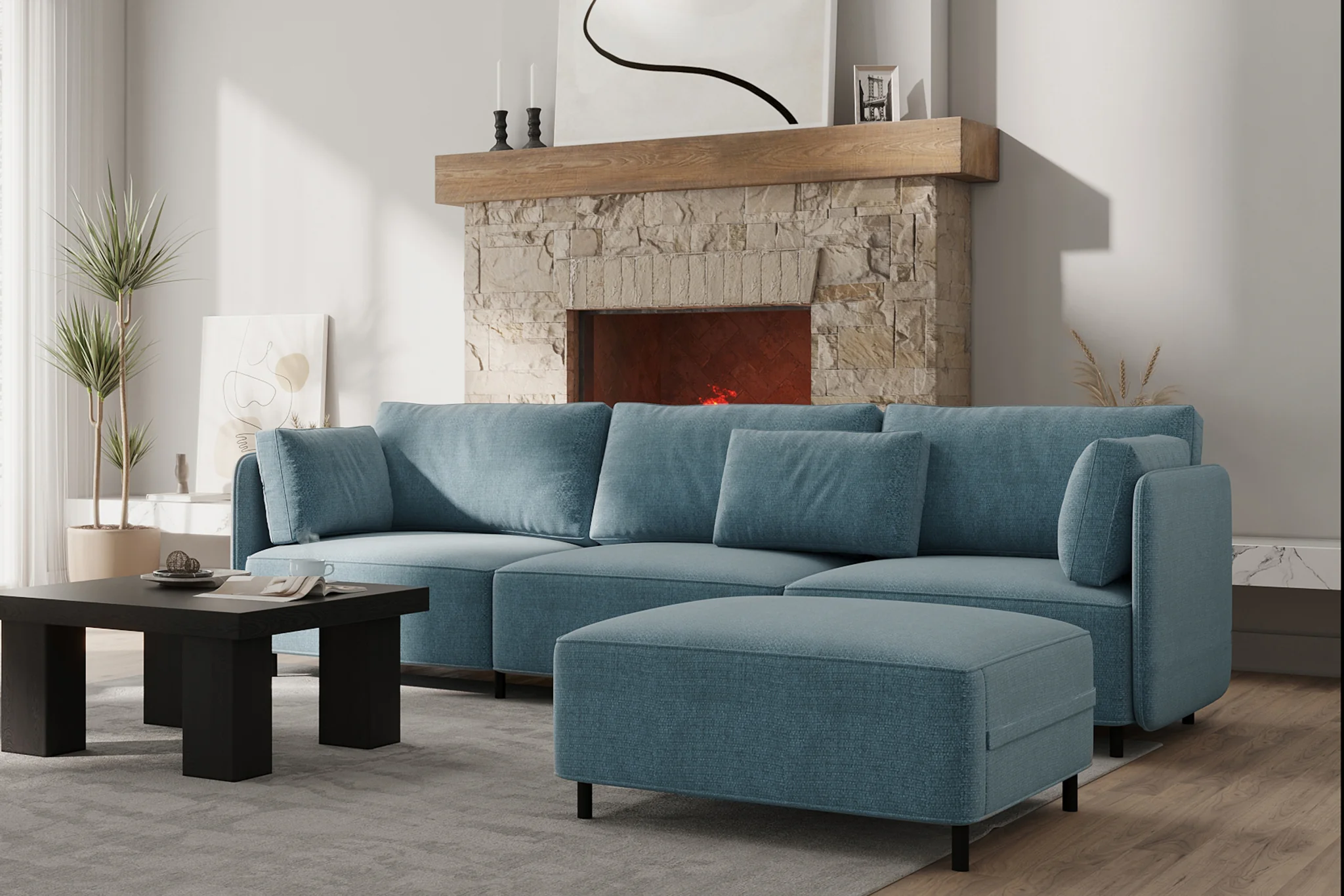 Fana Linen Reversible Modular Sofa - Image 25