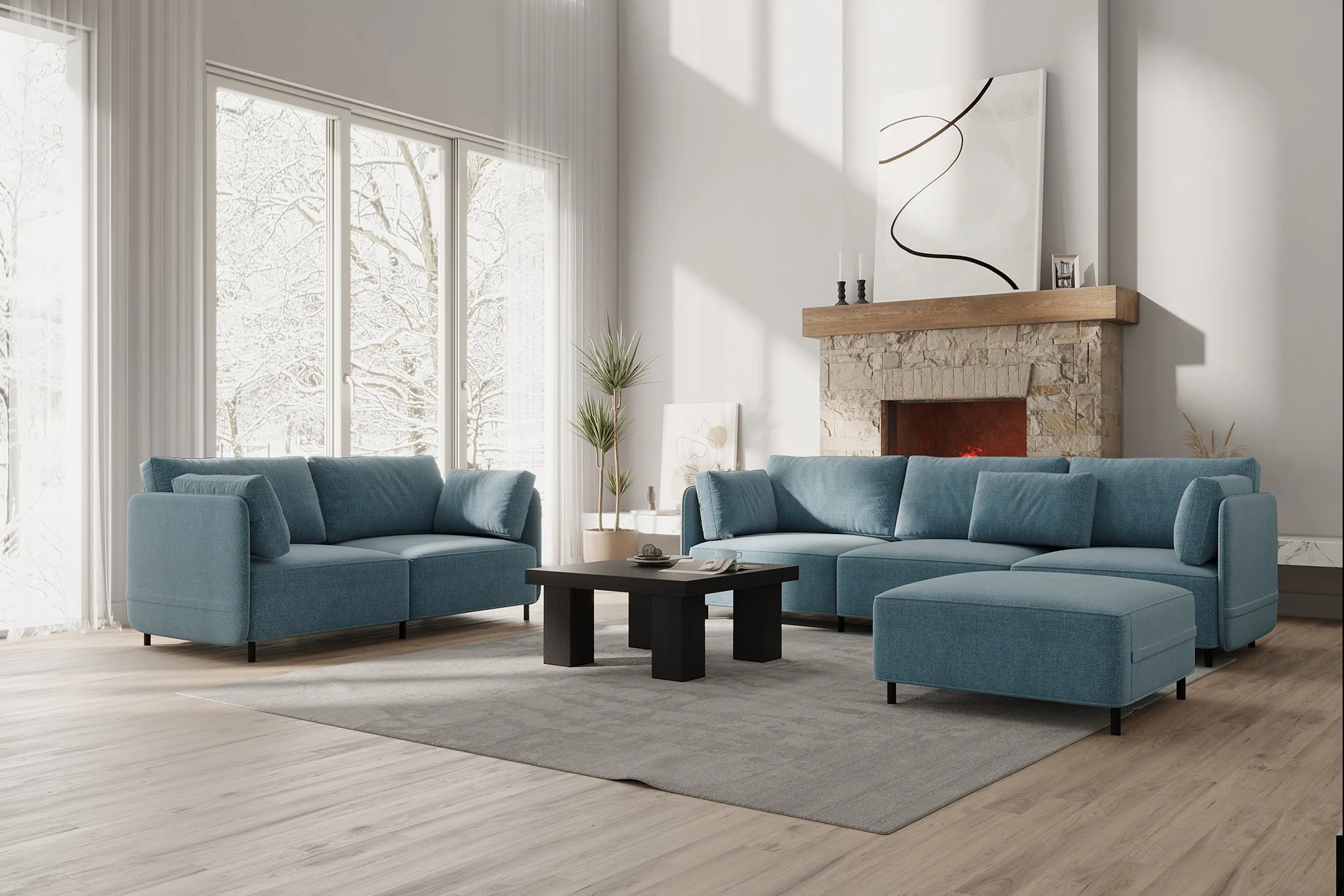 Fana Linen Reversible Modular Sofa - Image 31