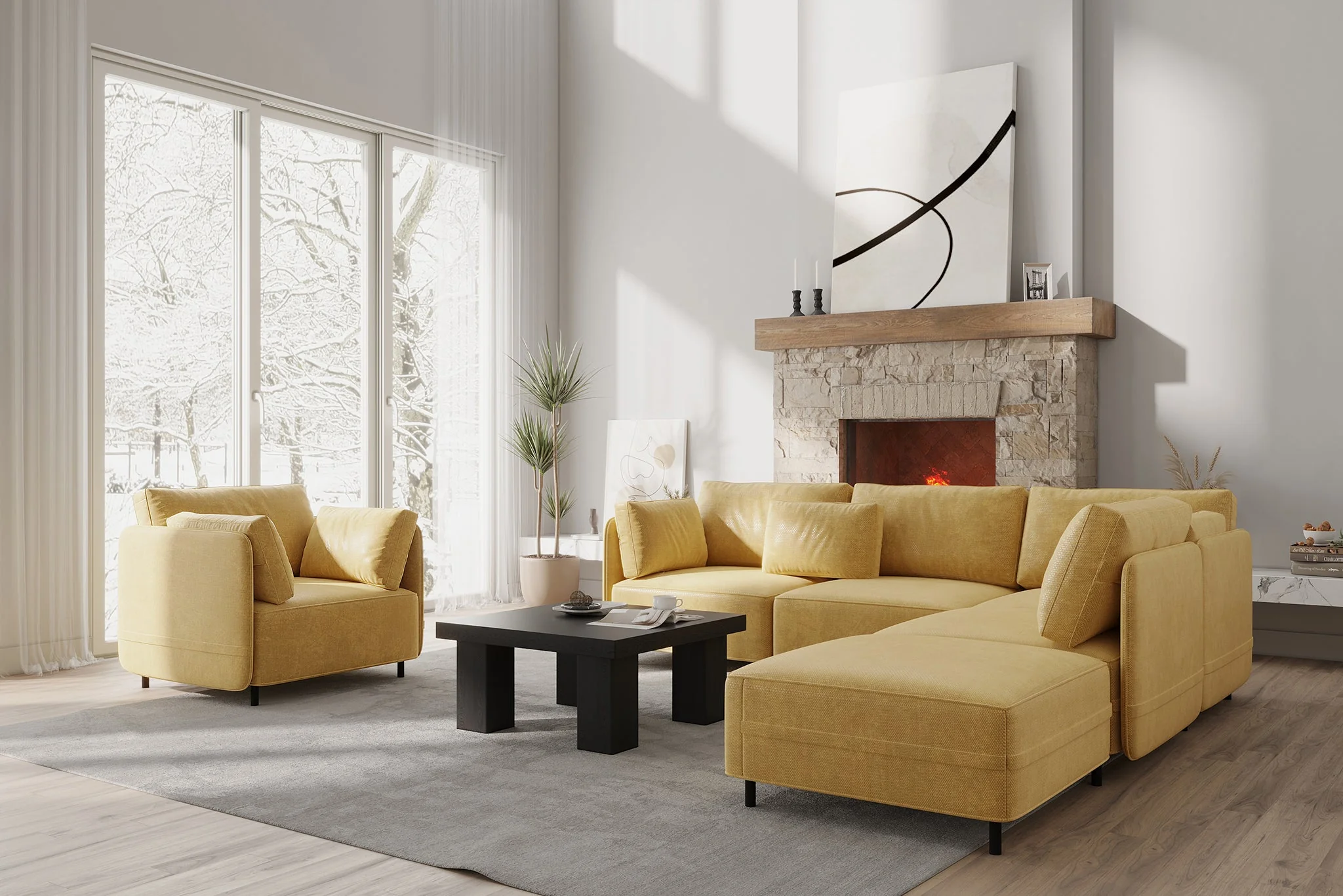 Fana Linen Reversible Modular Sofa - Image 42