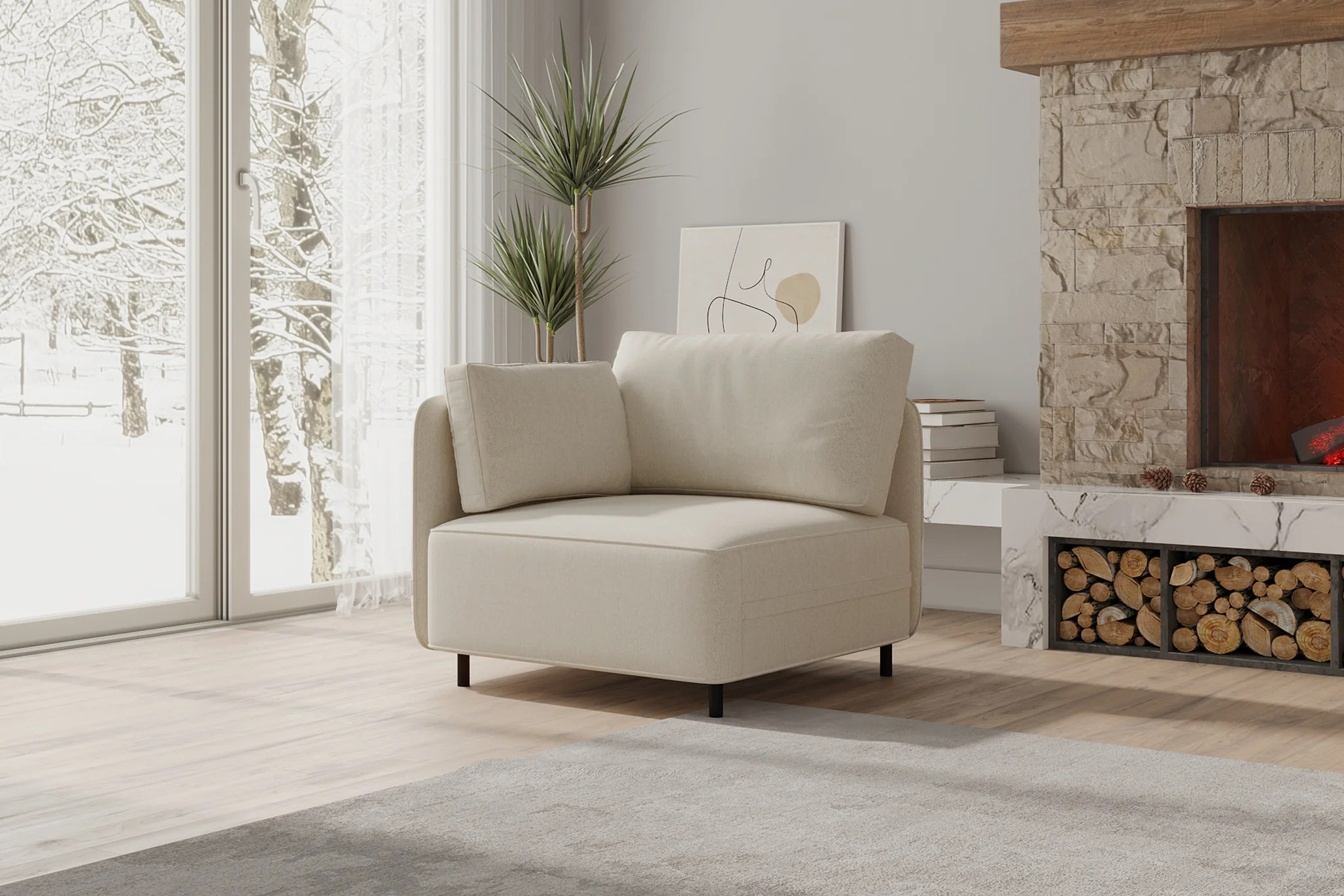 Fana Linen Reversible Modular Sofa - Image 7
