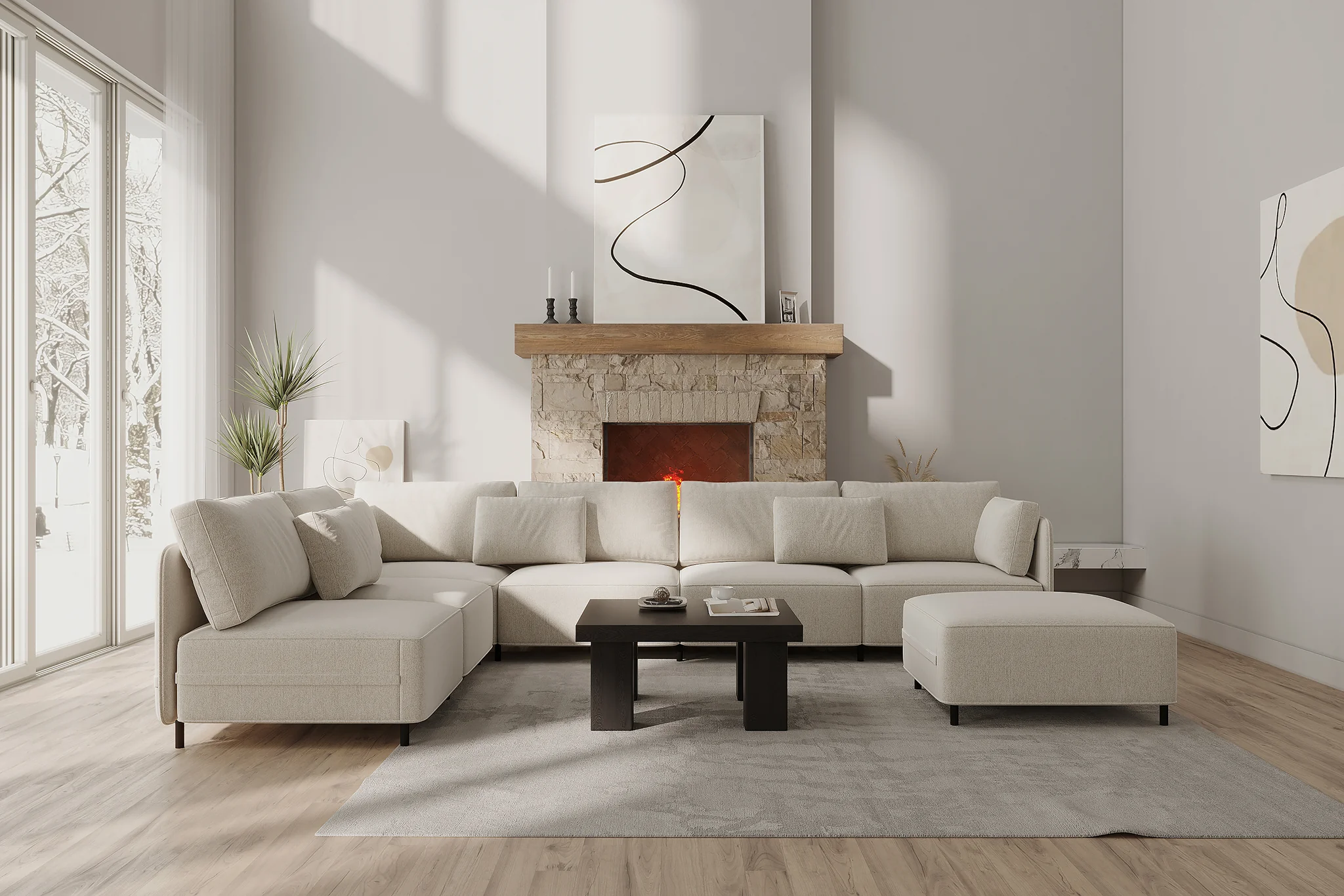 Fana Linen Reversible Modular Sofa - Image 8
