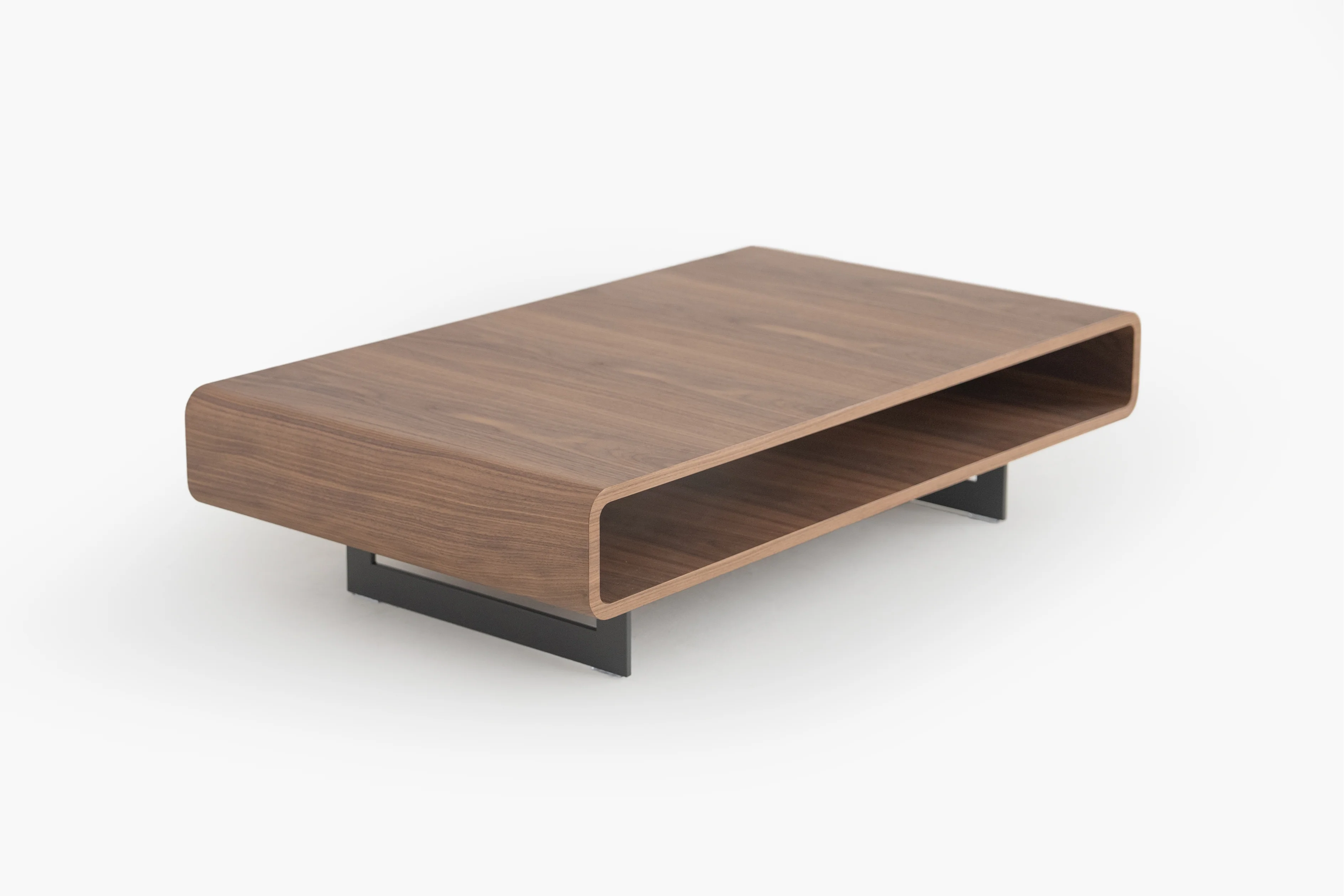 Flowwood Coffee Table with Shelf in Sleek Walnut - Image 4