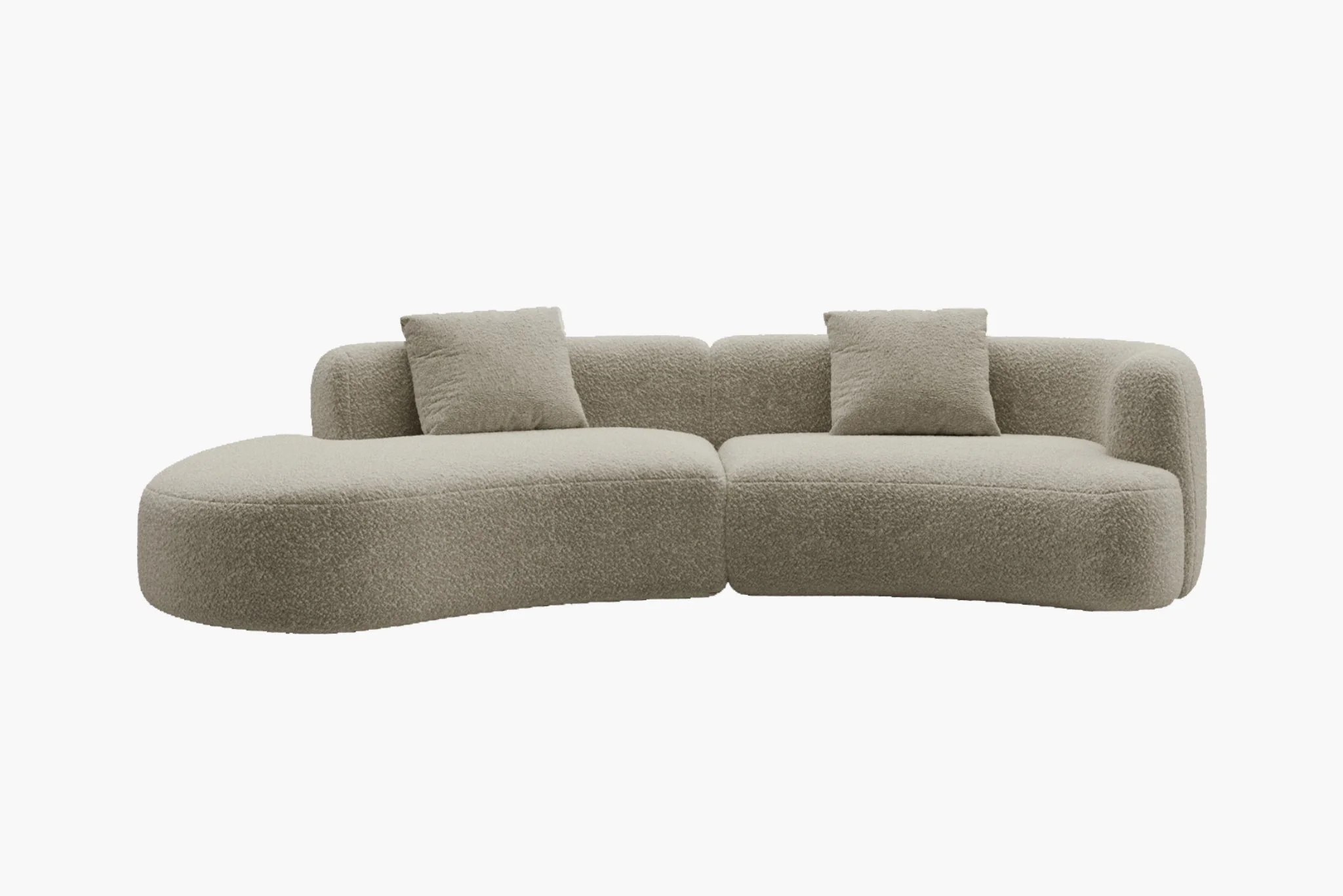 Formia Boucle Curved Chaise Sectional Sofa - Image 20