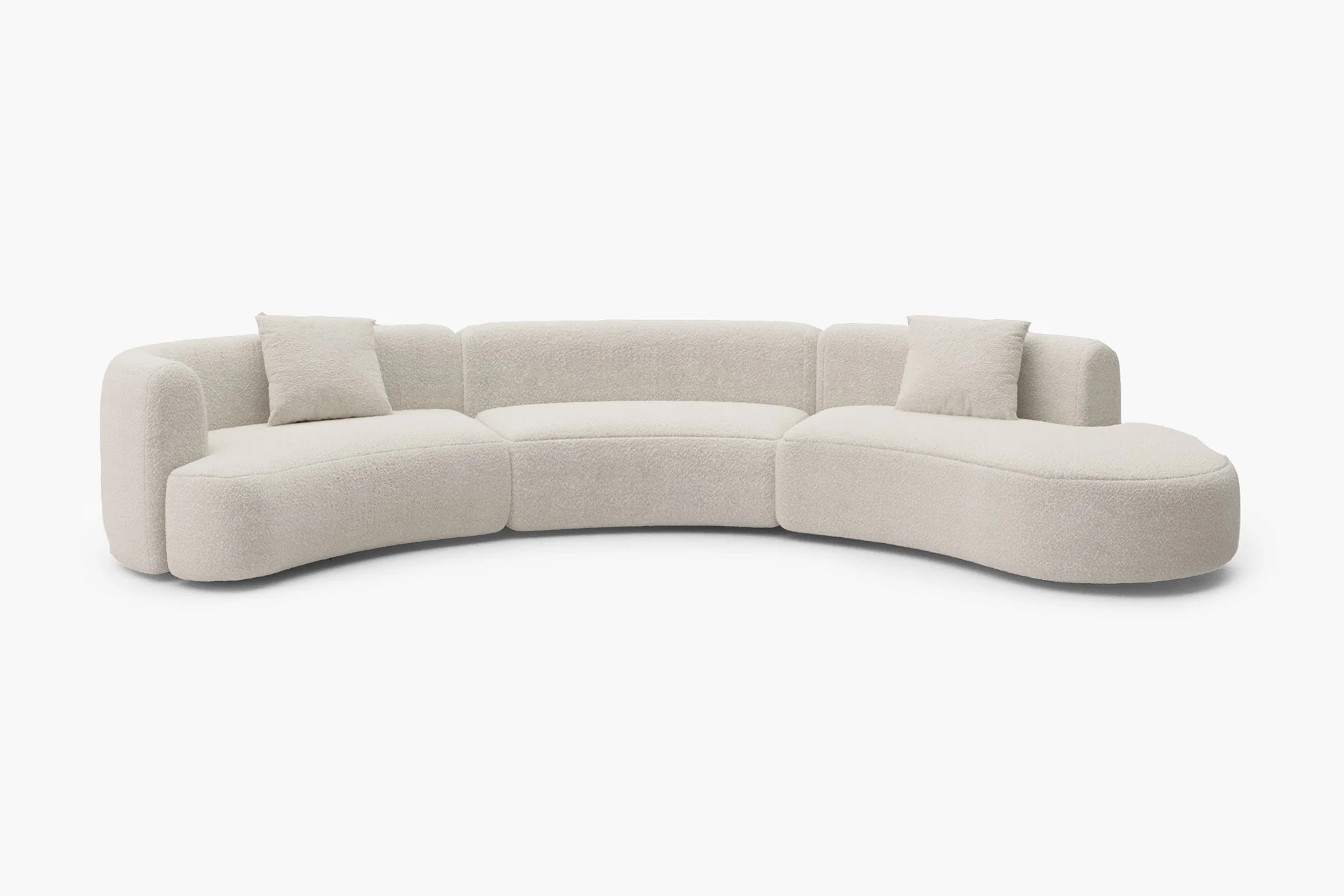 Formia Boucle Curved Chaise Sectional Sofa - Image 24