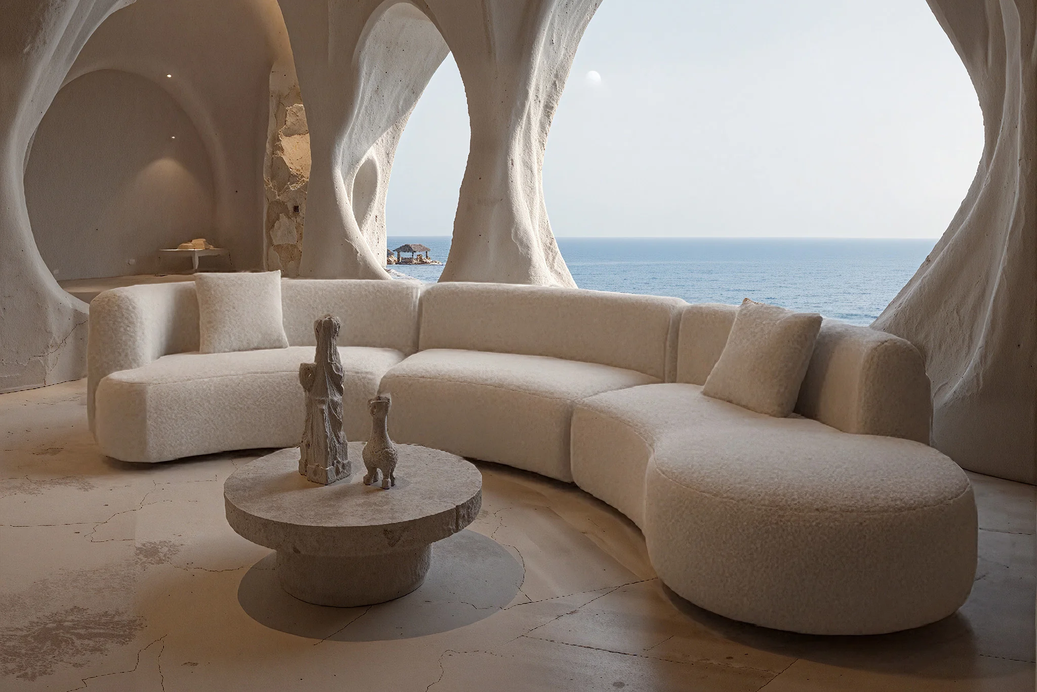 Formia Boucle Curved Chaise Sectional Sofa - Image 27