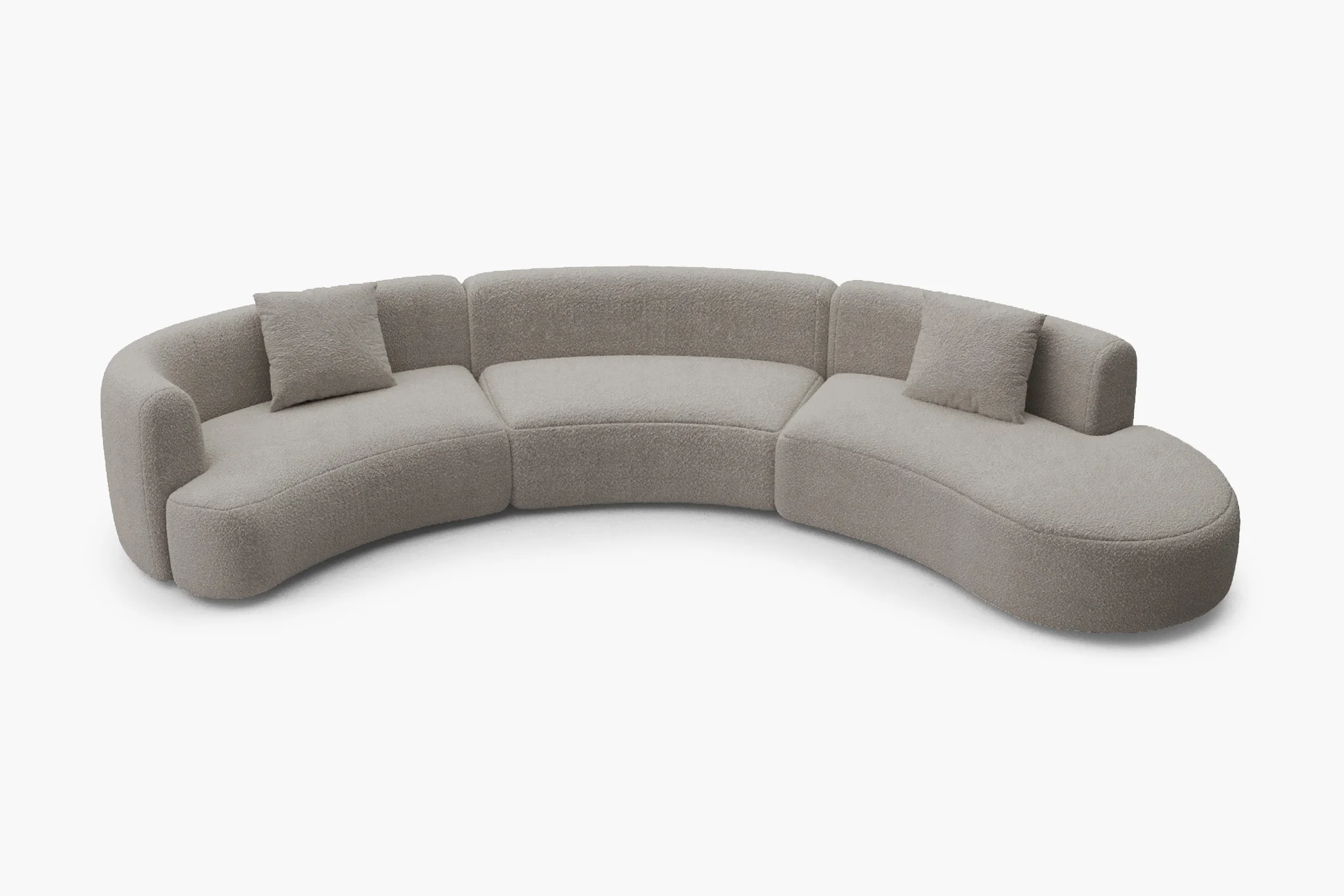 Formia Boucle Curved Chaise Sectional Sofa - Image 32