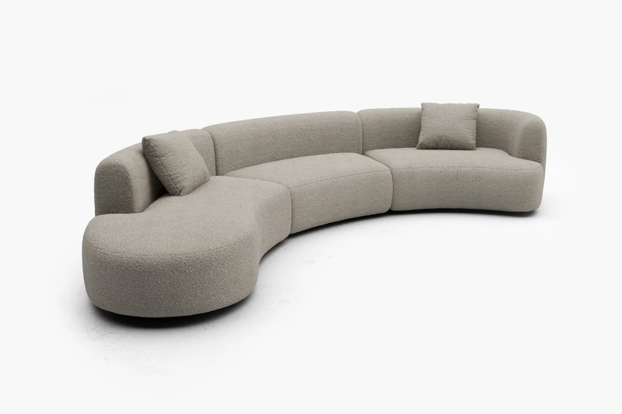 Formia Boucle Curved Chaise Sectional Sofa - Image 35