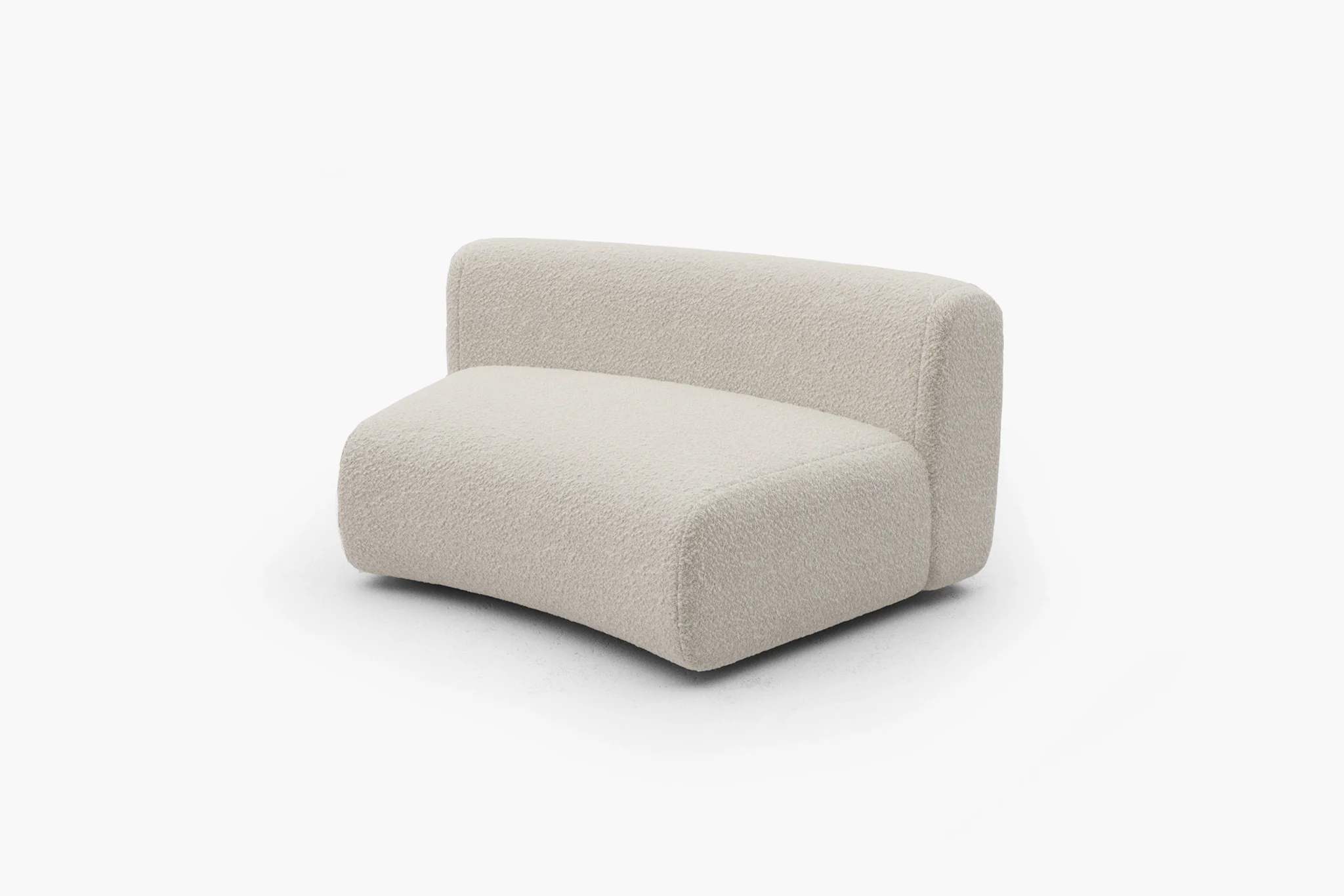 Formia Boucle Curved Chaise Sectional Sofa - Image 38