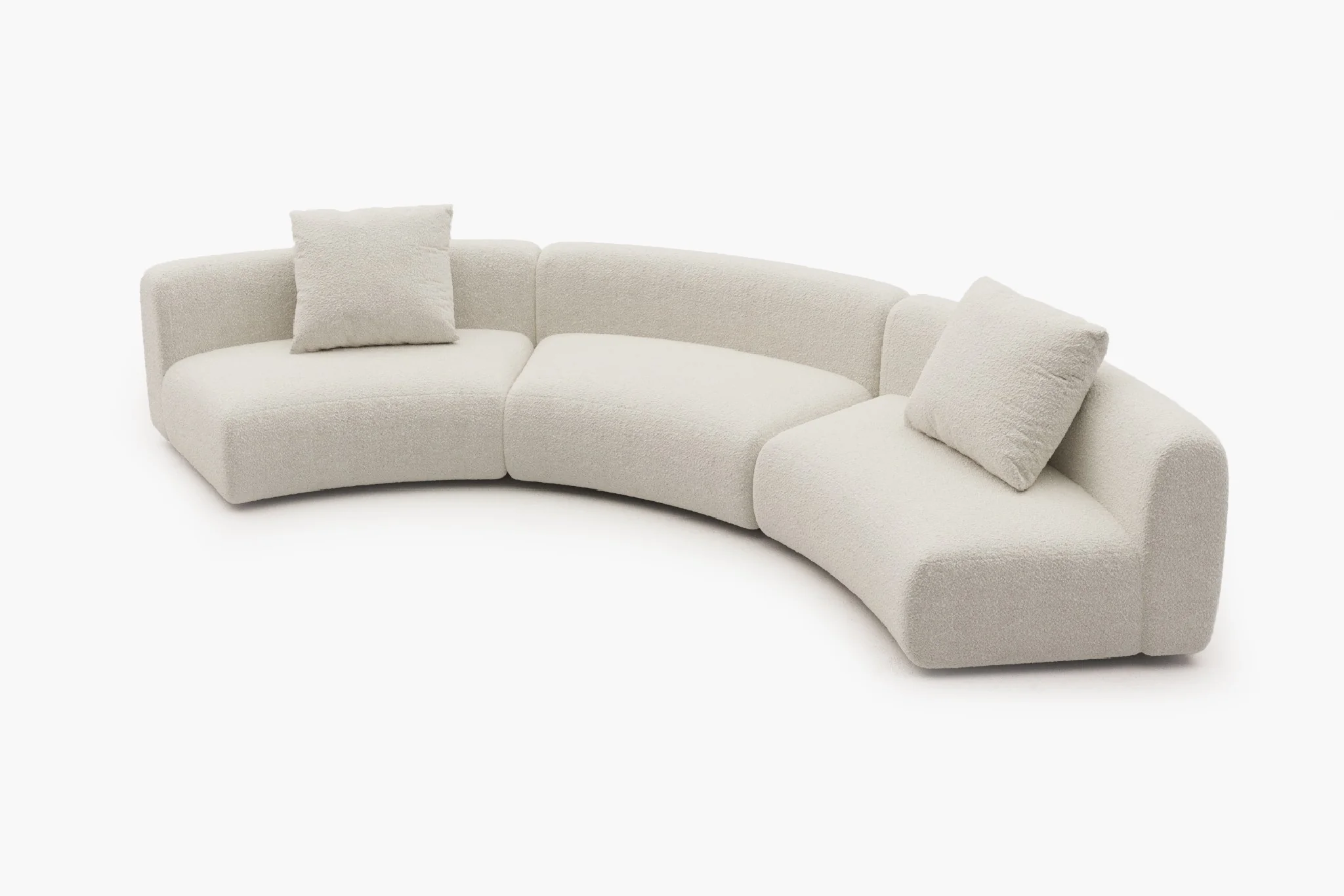 Formia Boucle Curved Chaise Sectional Sofa - Image 44