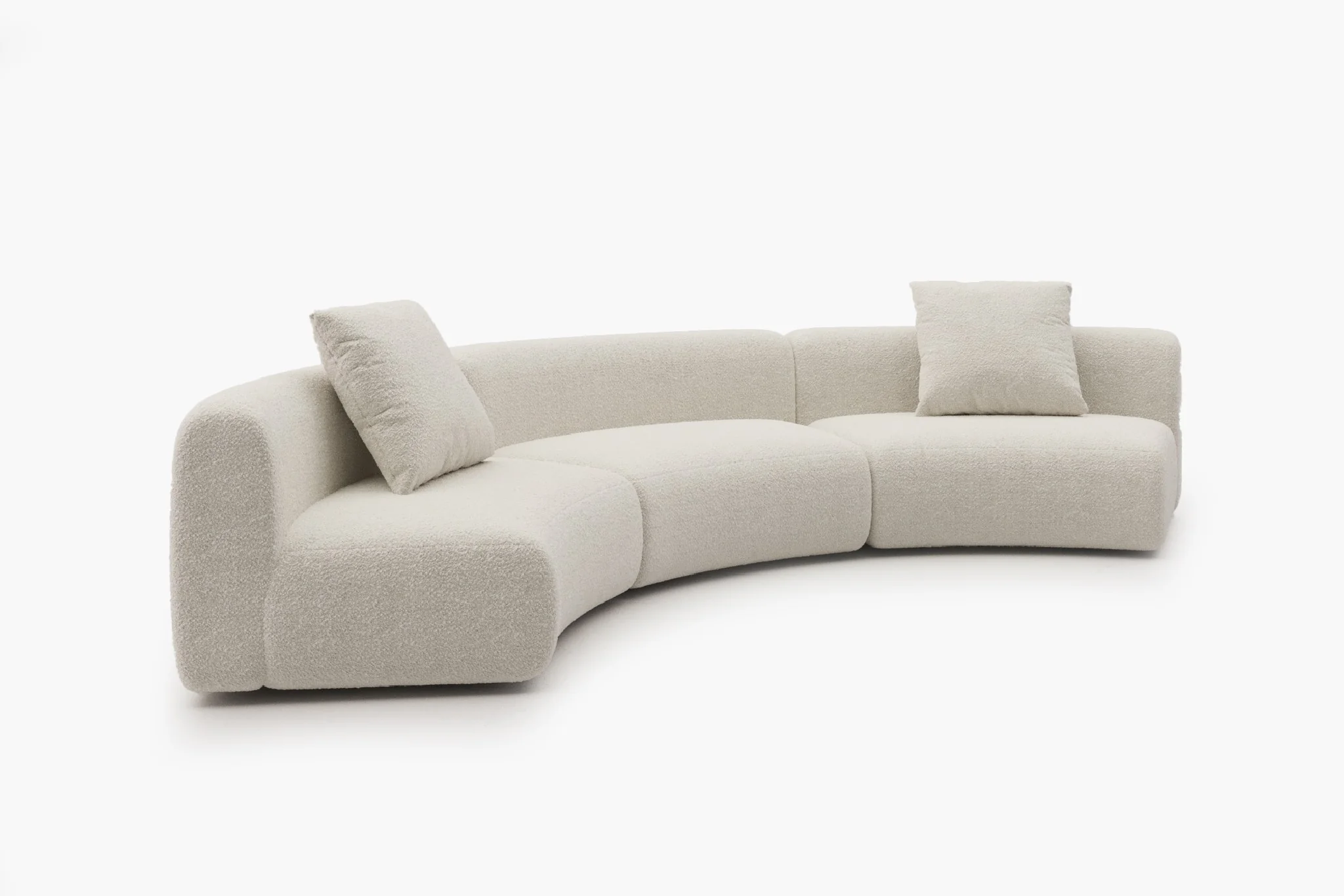 Formia Boucle Curved Chaise Sectional Sofa - Image 48