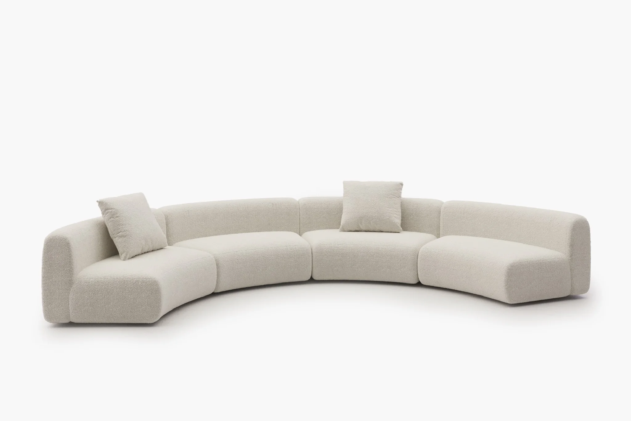 Formia Boucle Curved Chaise Sectional Sofa - Image 51