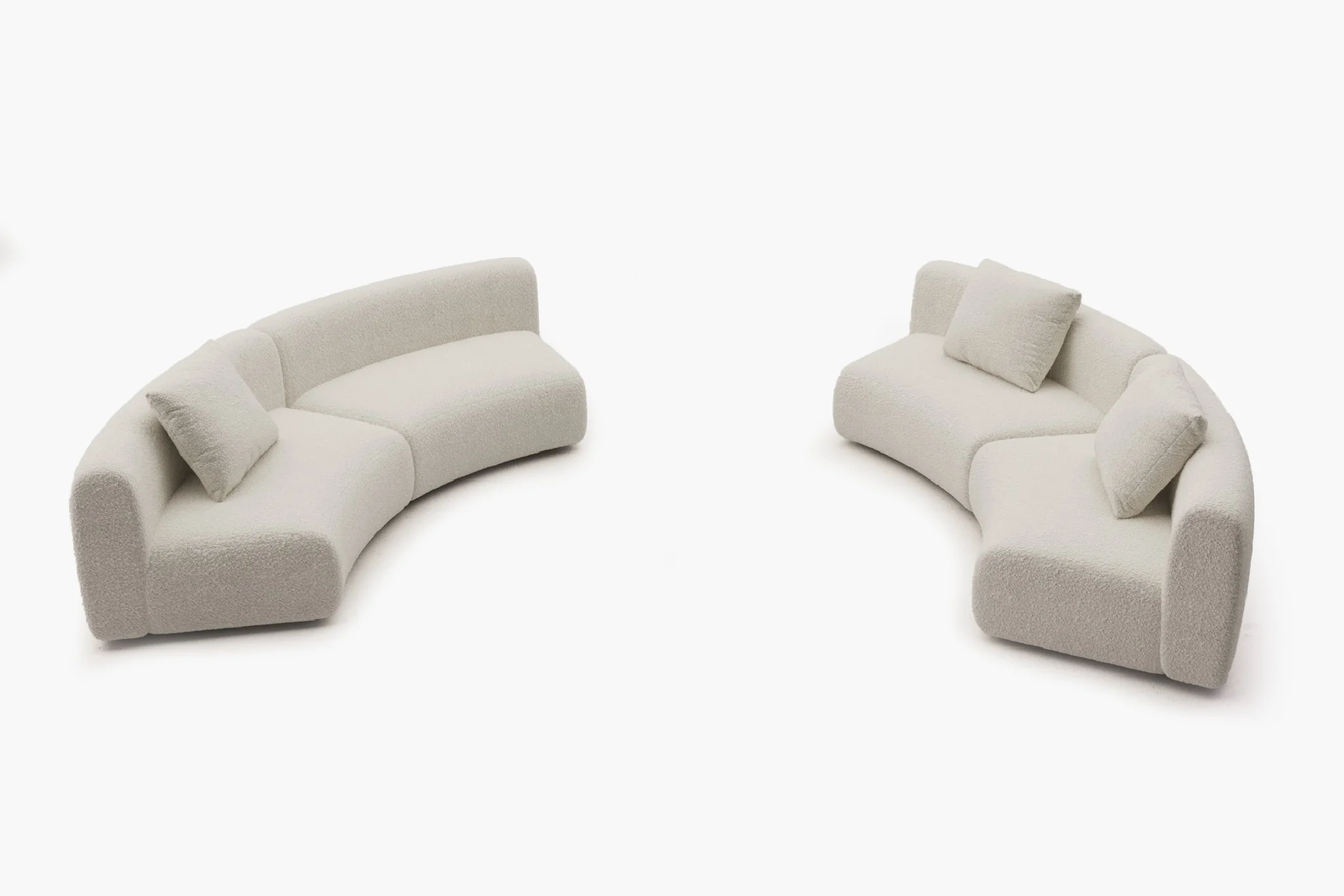 Formia Boucle Curved Chaise Sectional Sofa - Image 55