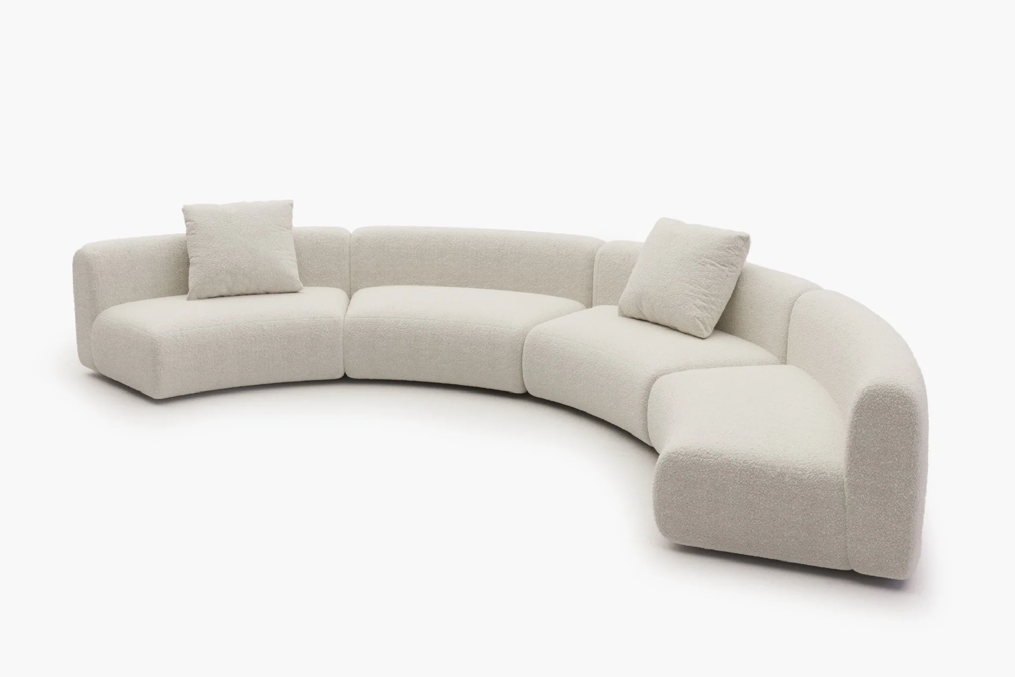 Formia Boucle Curved Chaise Sectional Sofa - Image 57