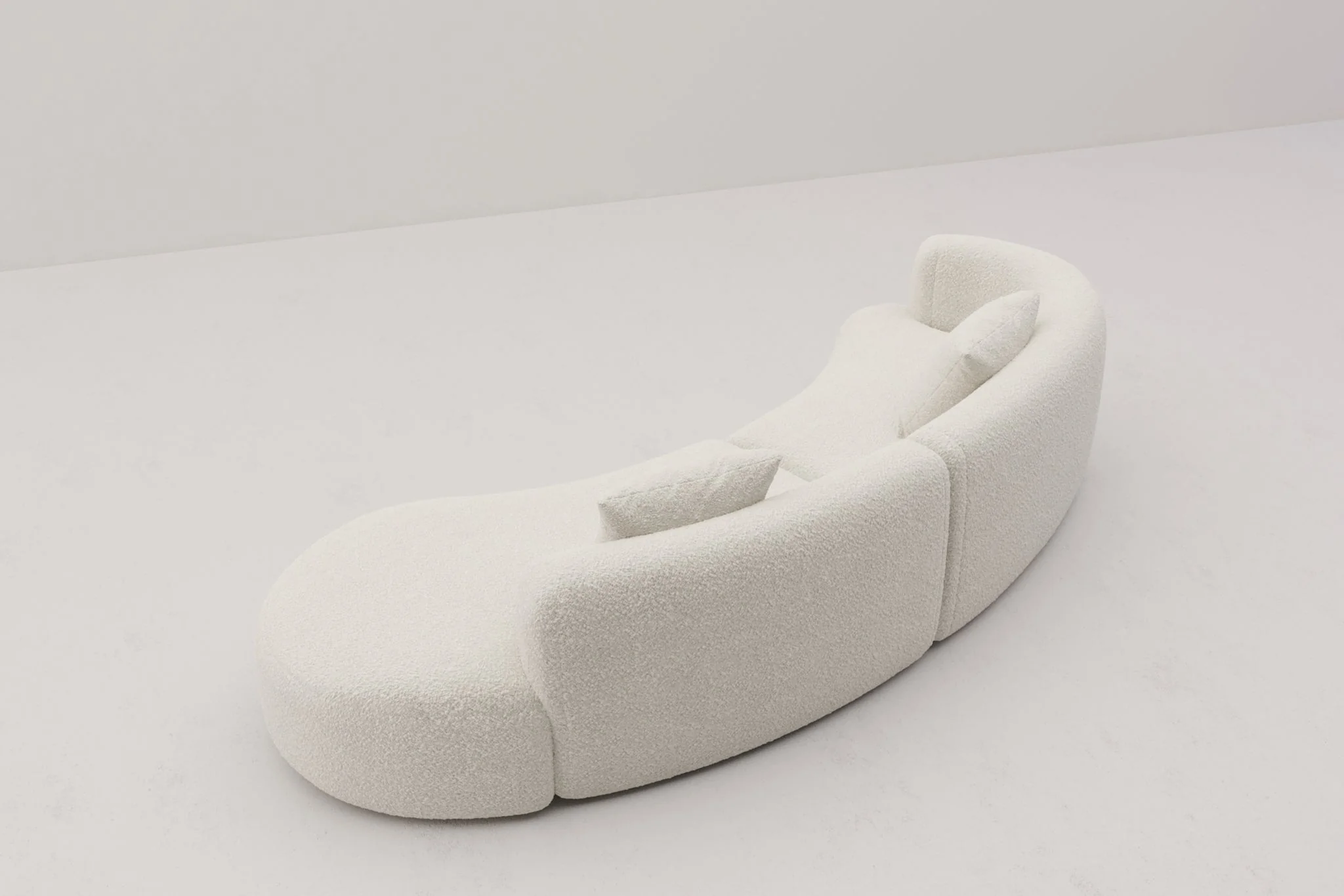 Formia Boucle Curved Chaise Sectional Sofa - Image 6
