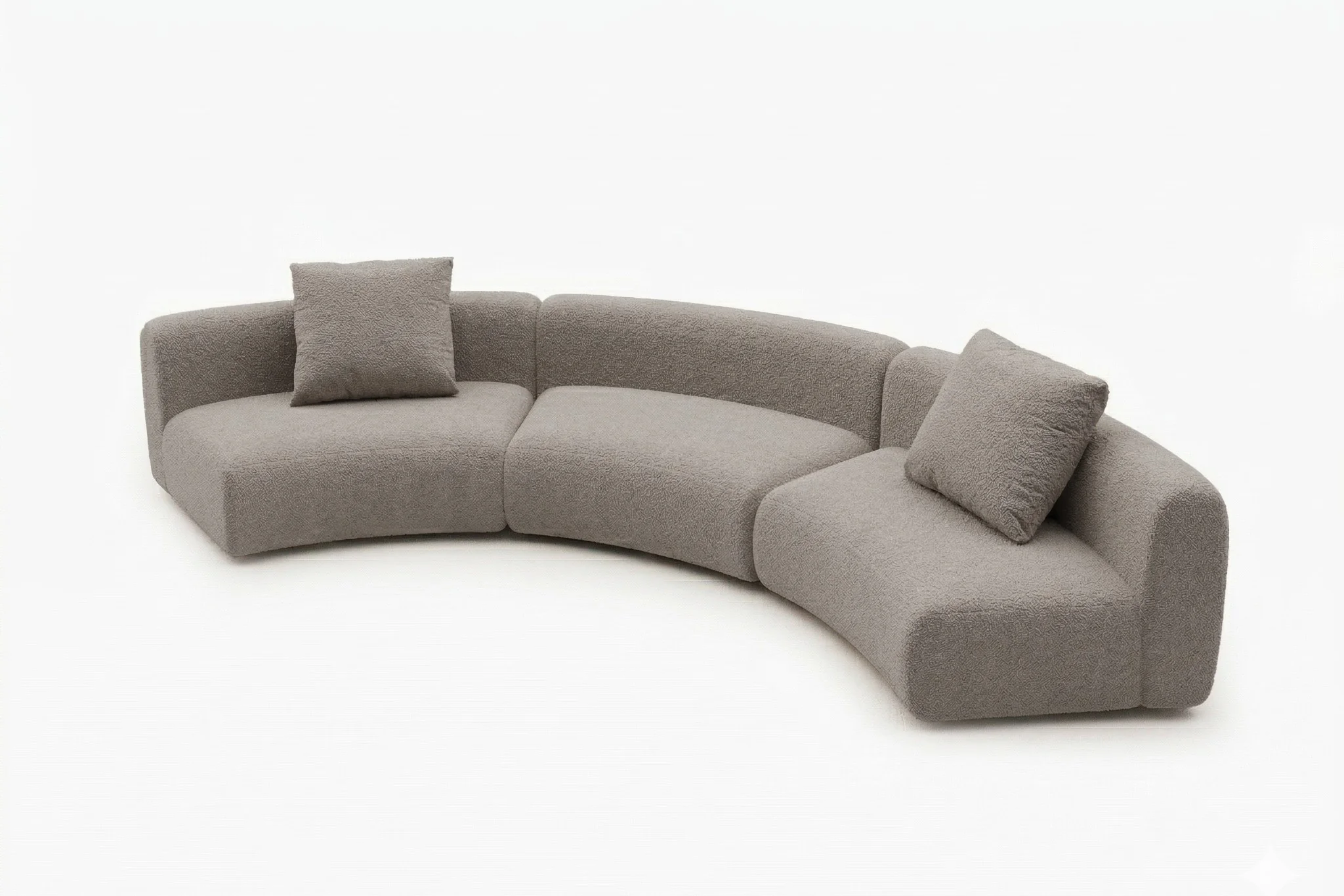 Formia Boucle Curved Chaise Sectional Sofa - Image 61