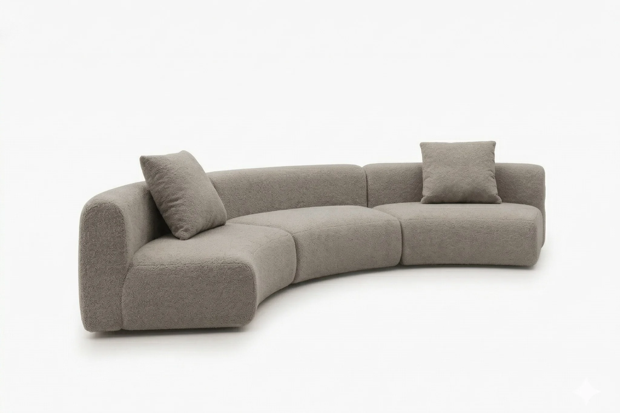 Formia Boucle Curved Chaise Sectional Sofa - Image 65