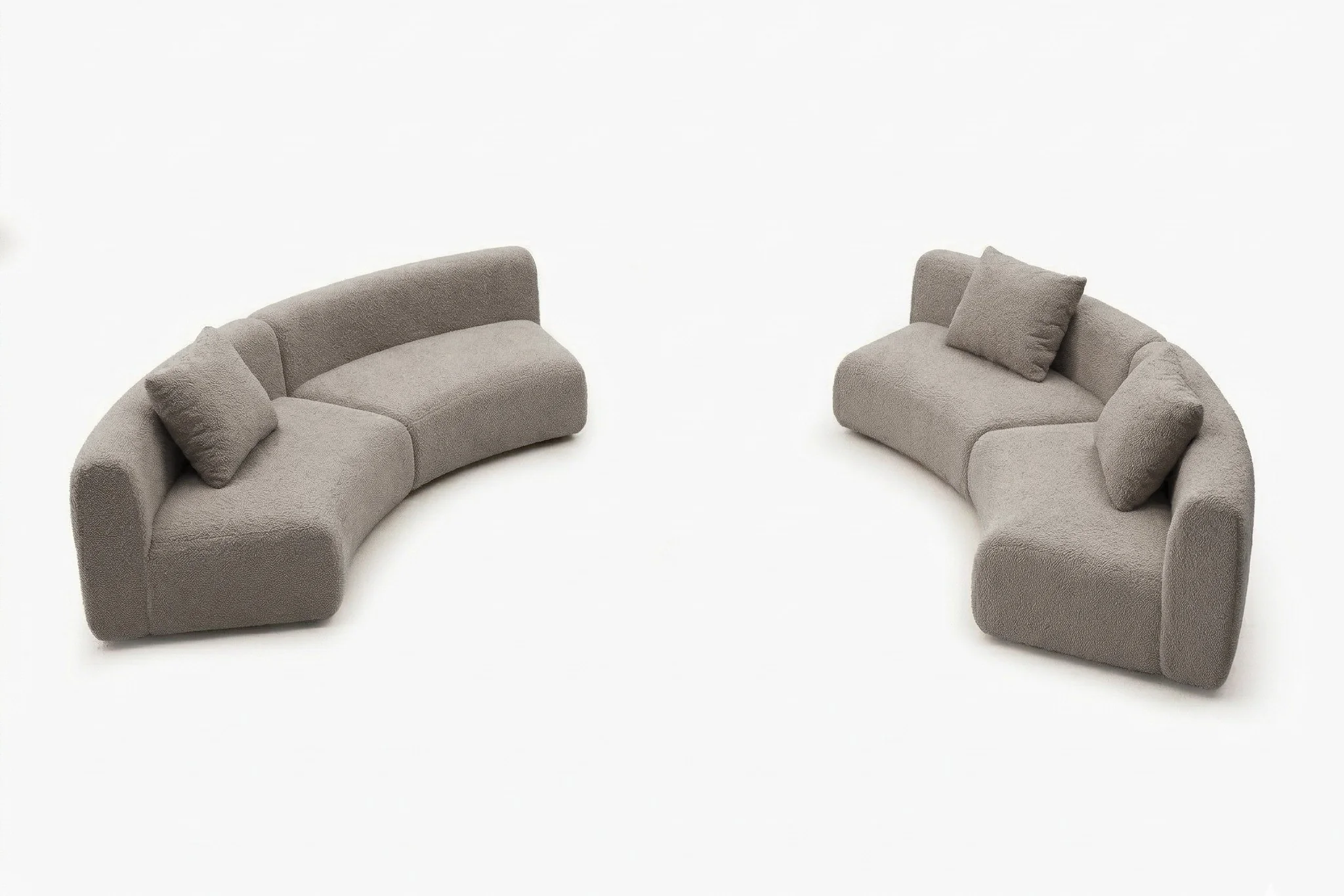 Formia Boucle Curved Chaise Sectional Sofa - Image 70