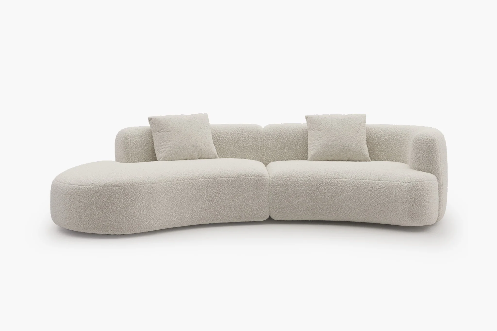 Formia Boucle Curved Chaise Sectional Sofa - Image 9