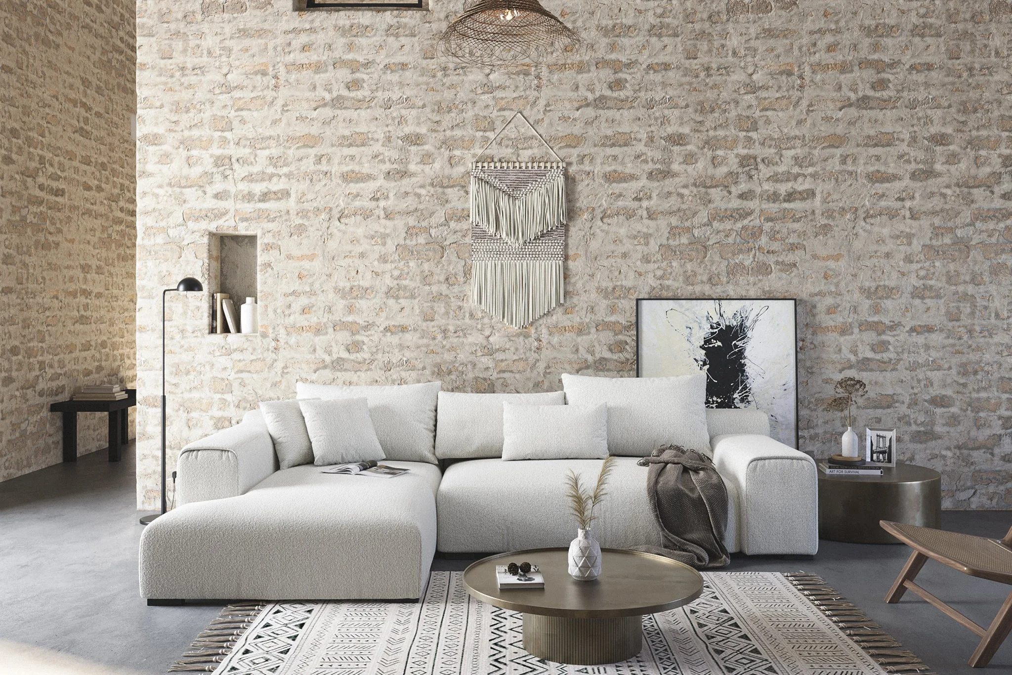 Imola Wide Arm 2-Piece Chaise Sectional and 3-Seater Couch Sofa by Acanva - Image 3